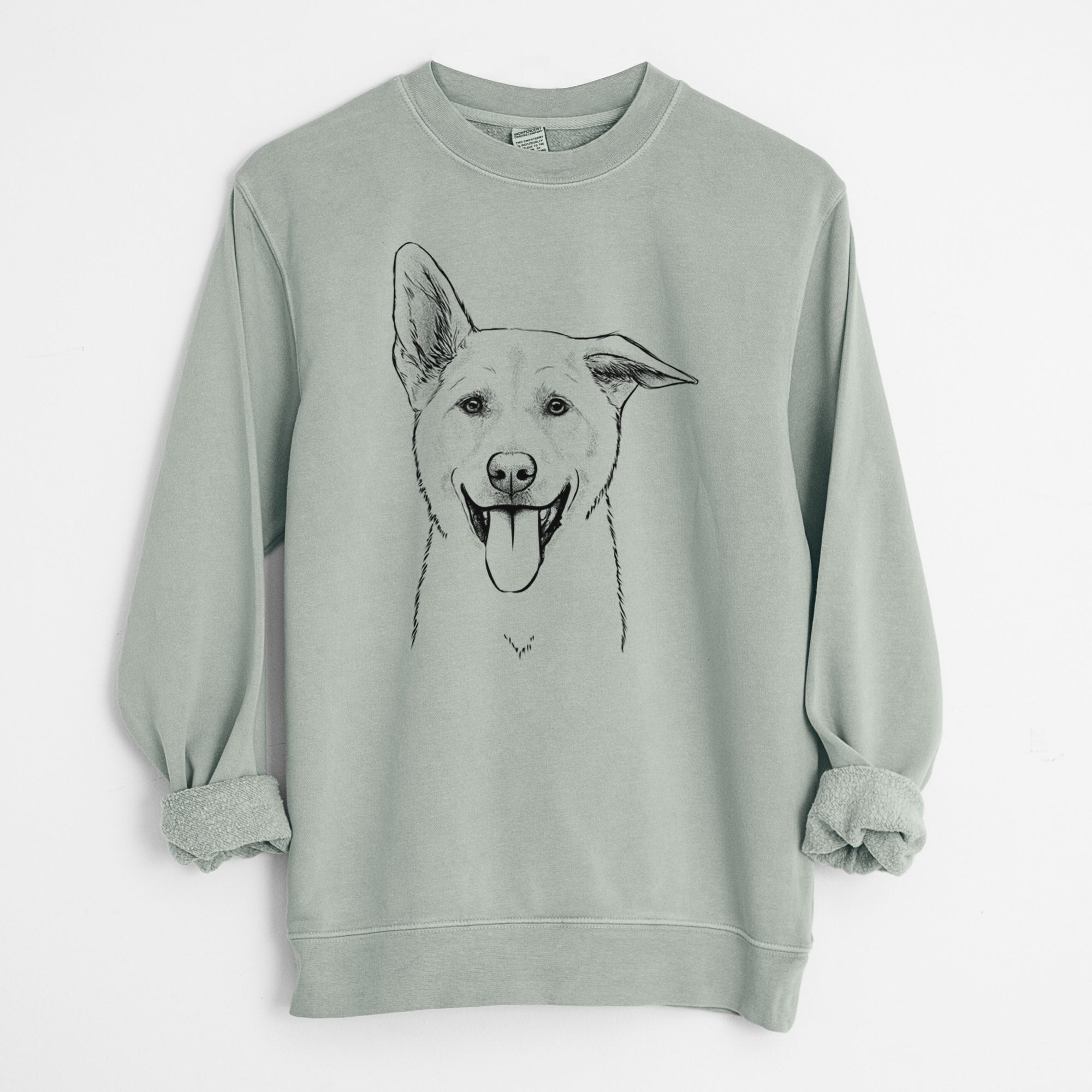 Bare Hoya the Korean Jindo - Unisex Pigment Dyed Crew Sweatshirt