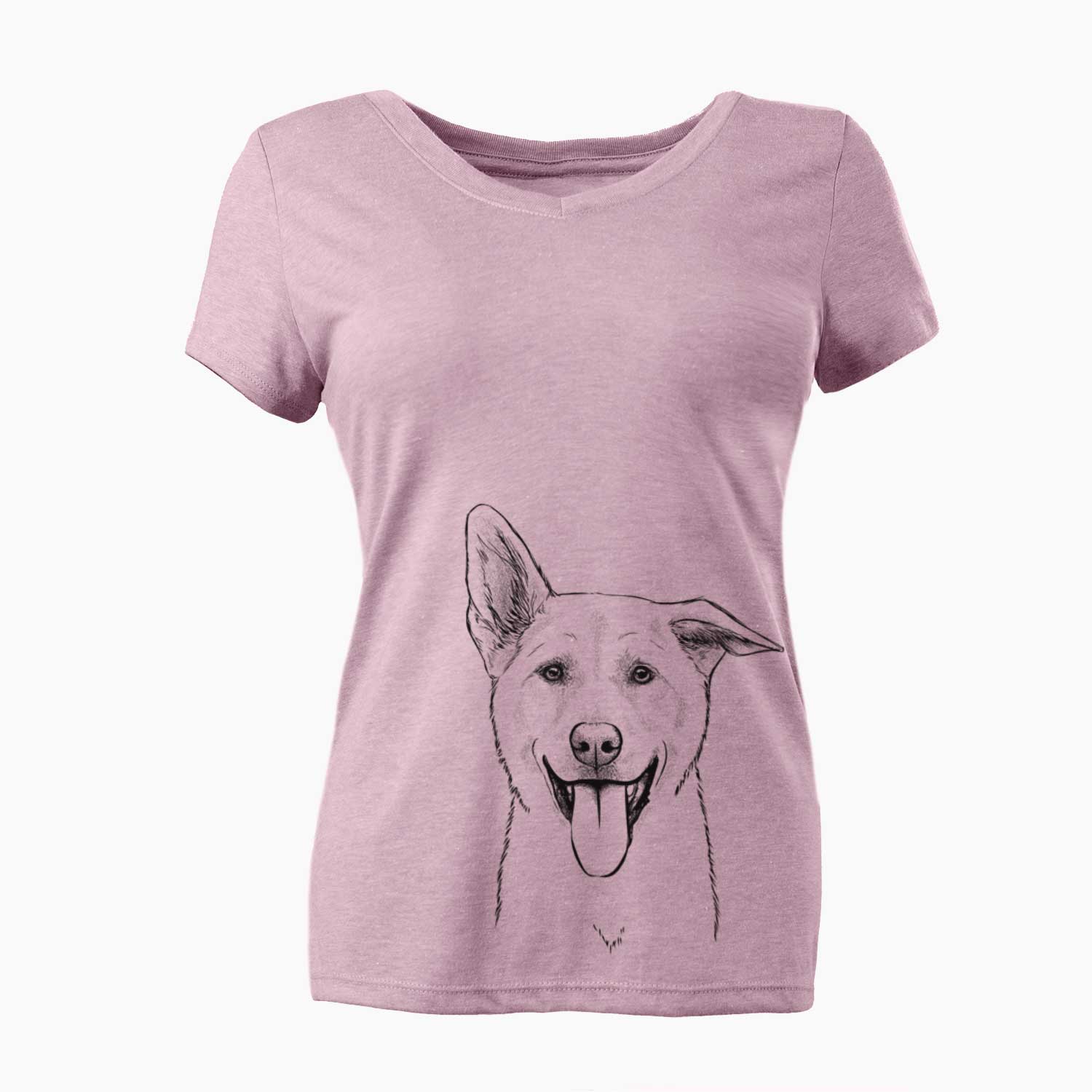 Bare Hoya the Korean Jindo - Women's V-neck Shirt