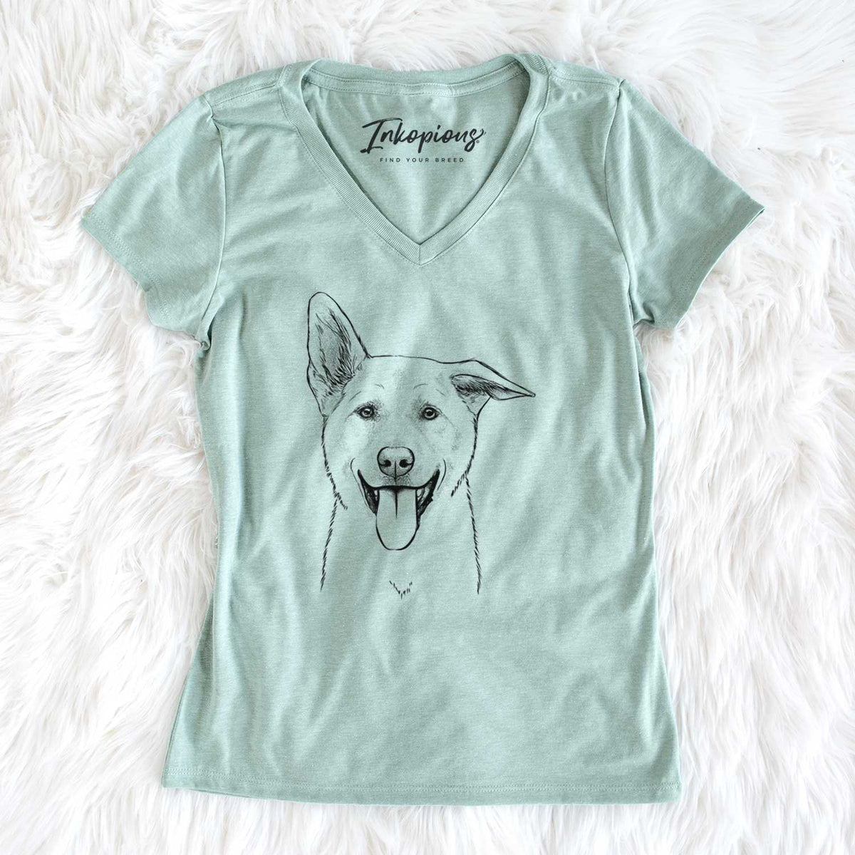 Bare Hoya the Korean Jindo - Women&#39;s V-neck Shirt