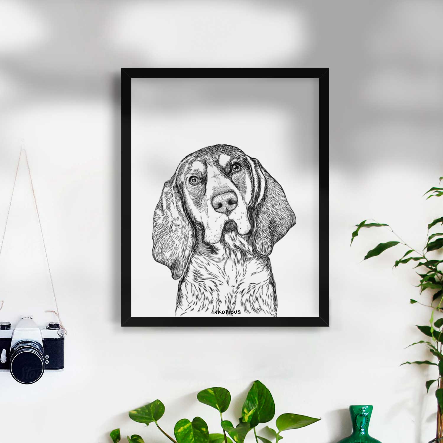 Huck the Bluetick Coonhound Art Print