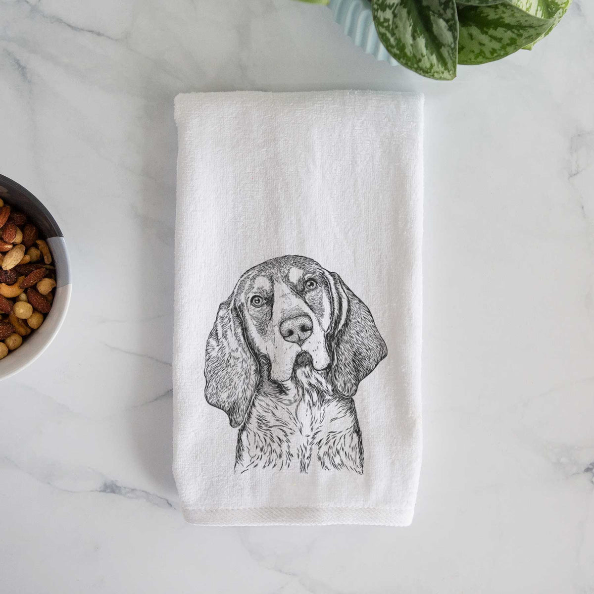 Huck the Bluetick Coonhound Decorative Hand Towel