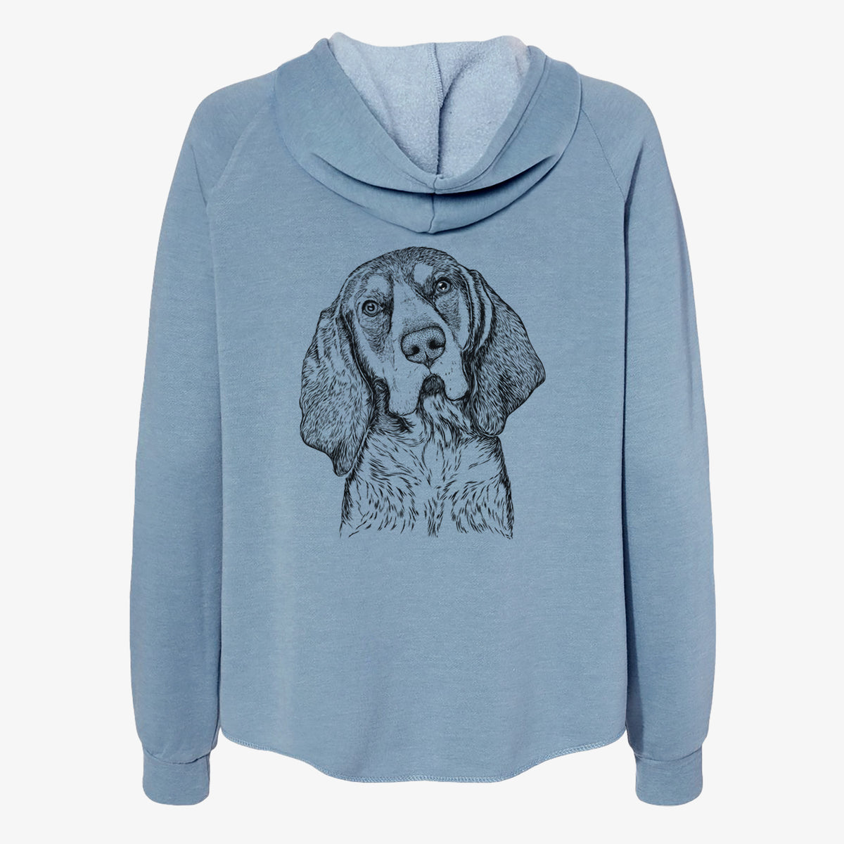 Huck the Bluetick Coonhound - Women's Cali Wave Zip-Up Sweatshirt