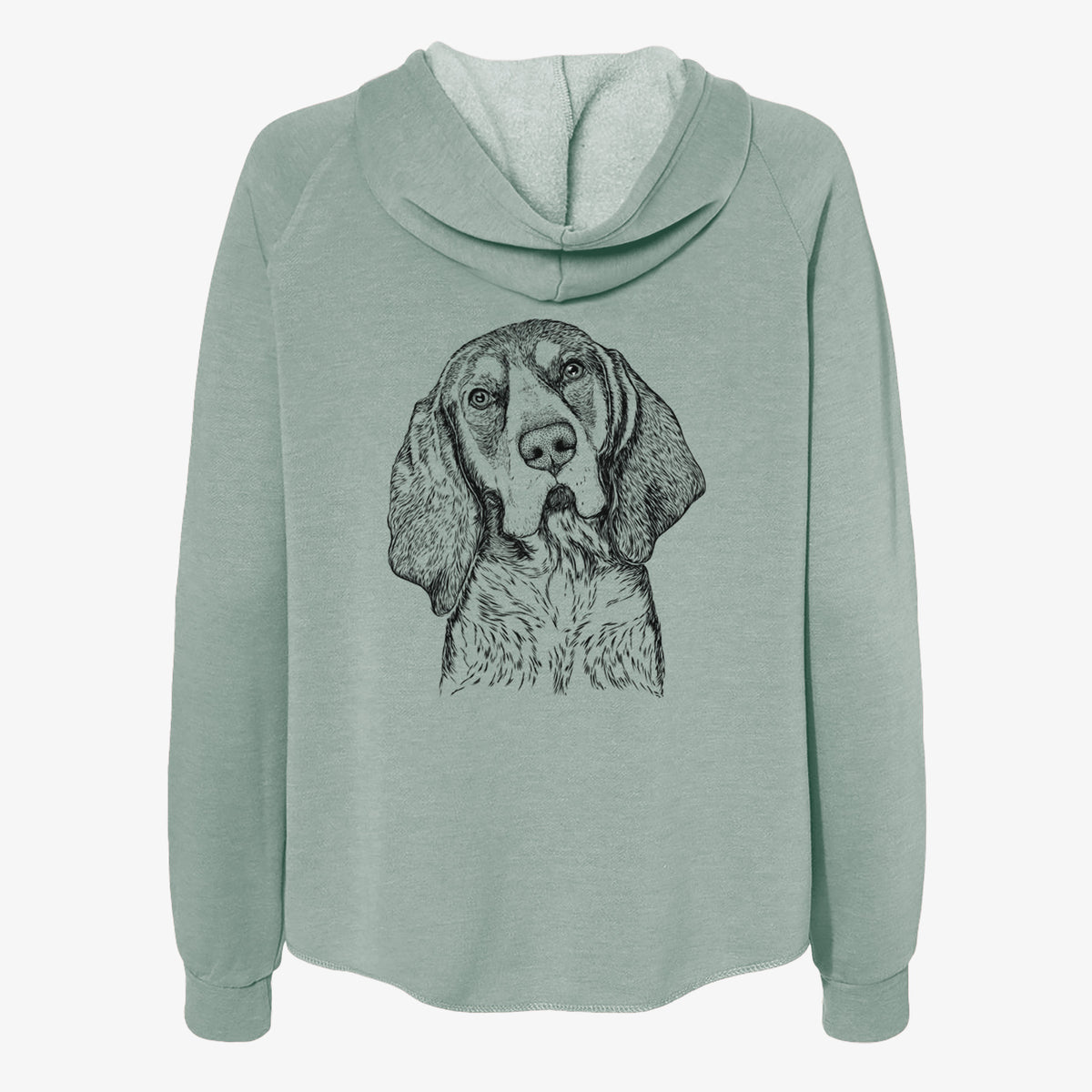 Huck the Bluetick Coonhound - Women's Cali Wave Zip-Up Sweatshirt