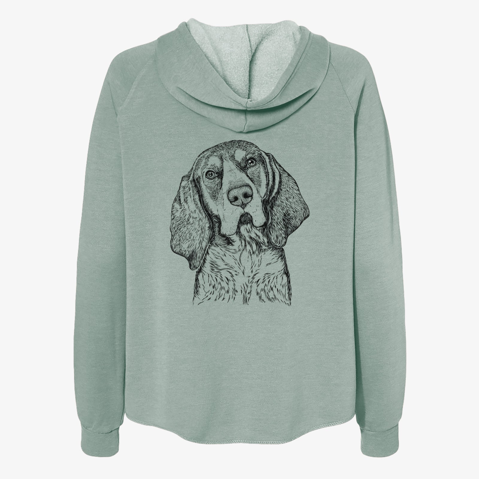 Huck the Bluetick Coonhound - Women's Cali Wave Zip-Up Sweatshirt