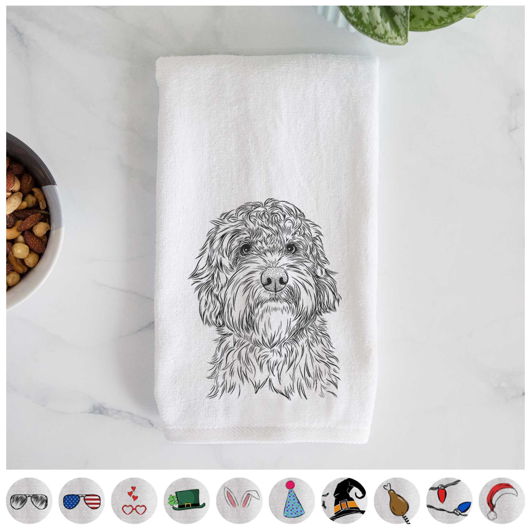 Huckleberry the Australian Labradoodle Decorative Hand Towel