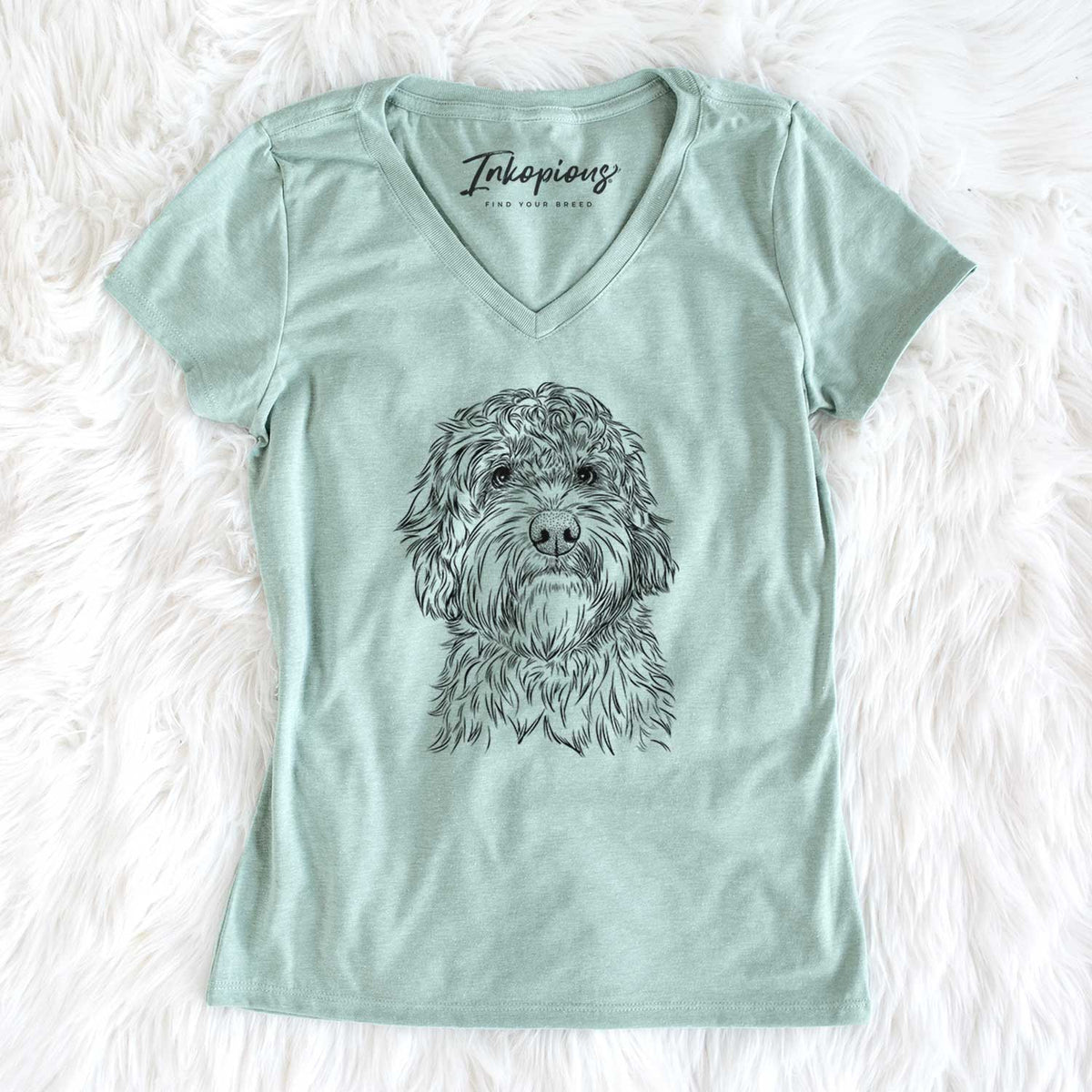 Bare Huckleberry the Australian Labradoodle - Women&#39;s V-neck Shirt