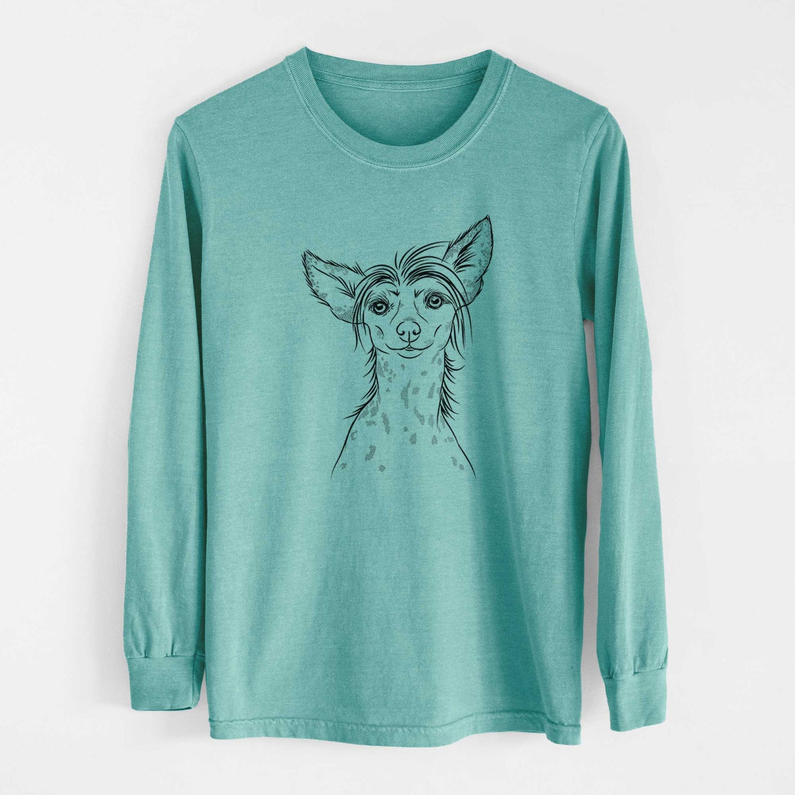 Bare Hudson the Chinese Crested - Heavyweight 100% Cotton Long Sleeve