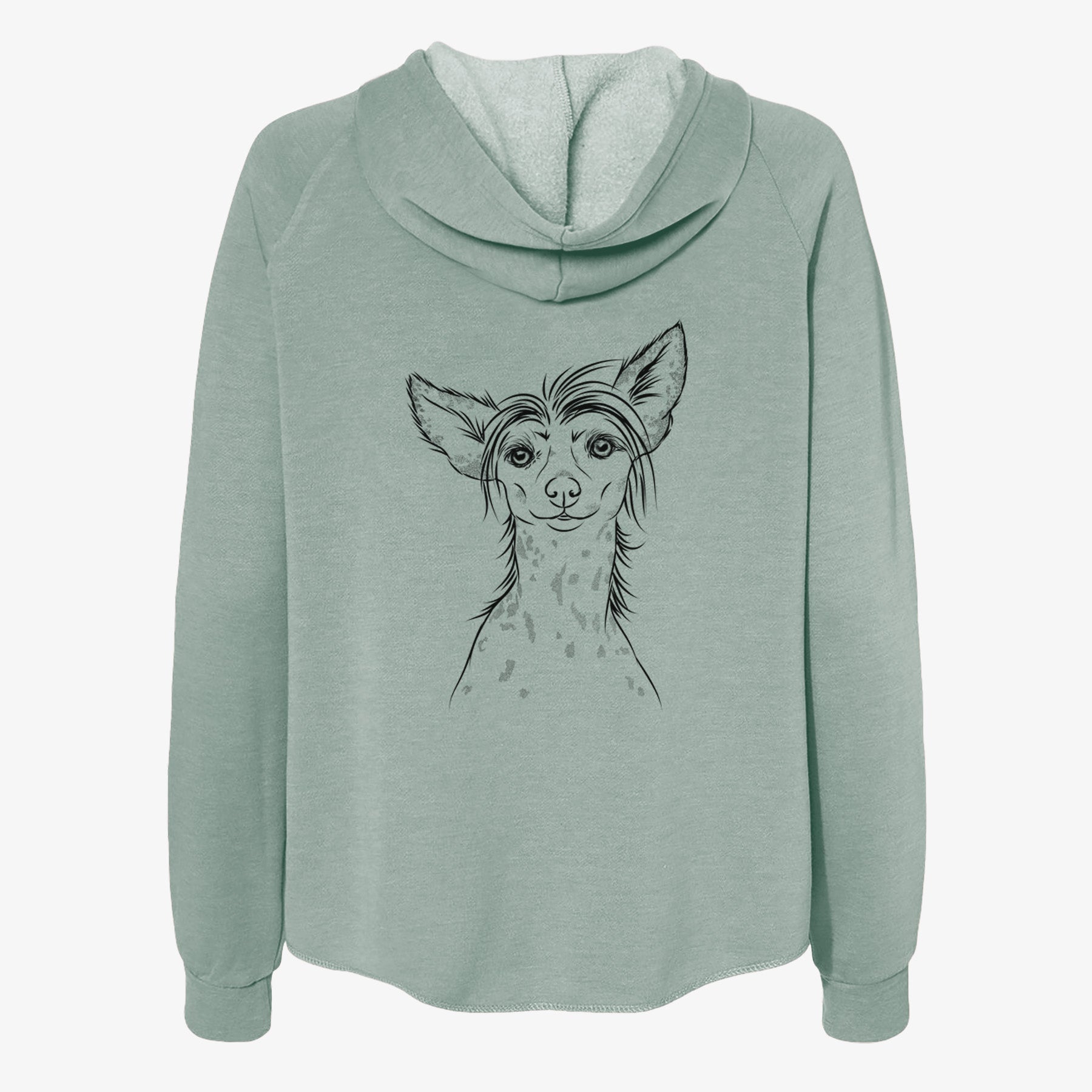 Hudson the Chinese Crested - Women's Cali Wave Zip-Up Sweatshirt