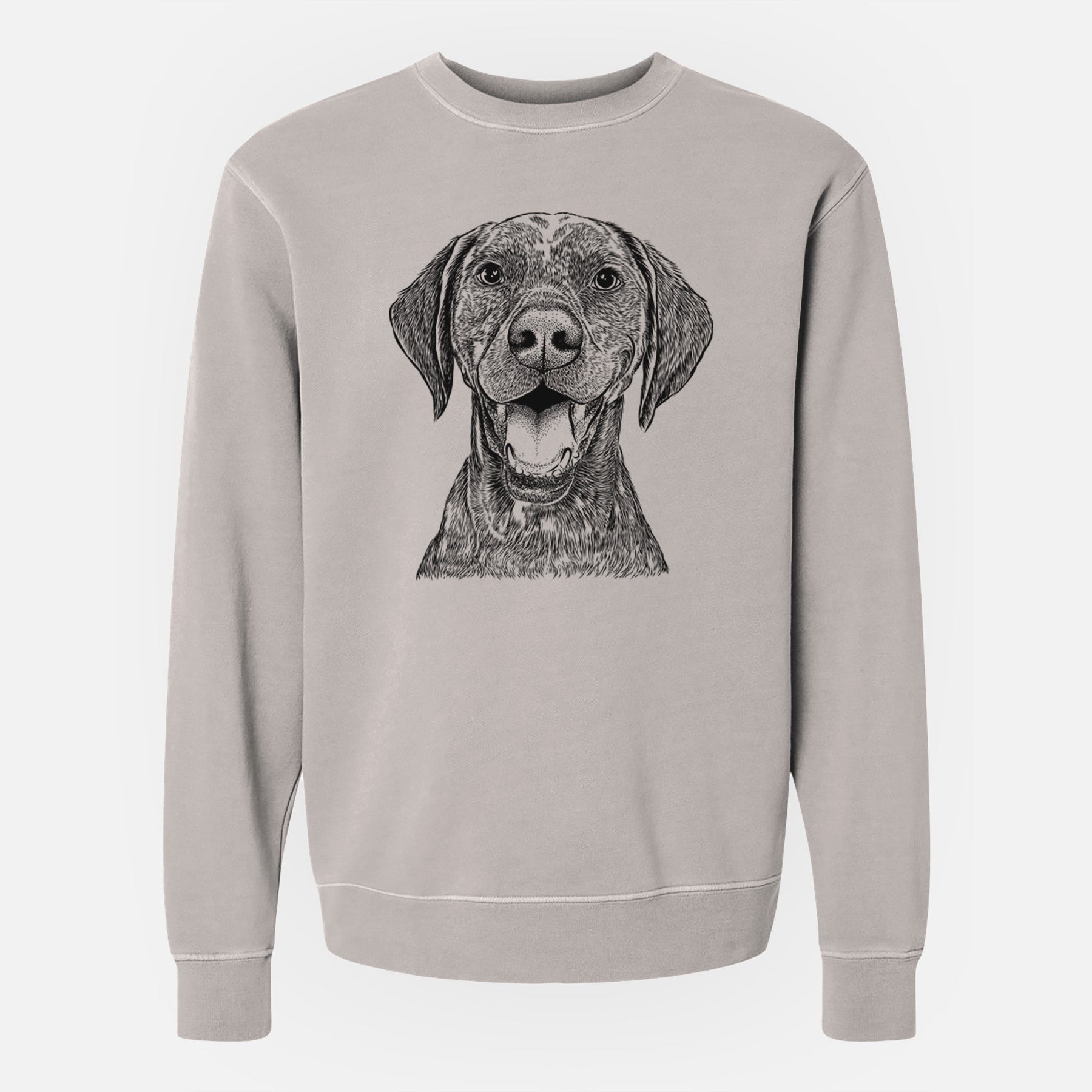 Bare Hudson the German Shorthaired Pointer - Unisex Pigment Dyed Crew Sweatshirt