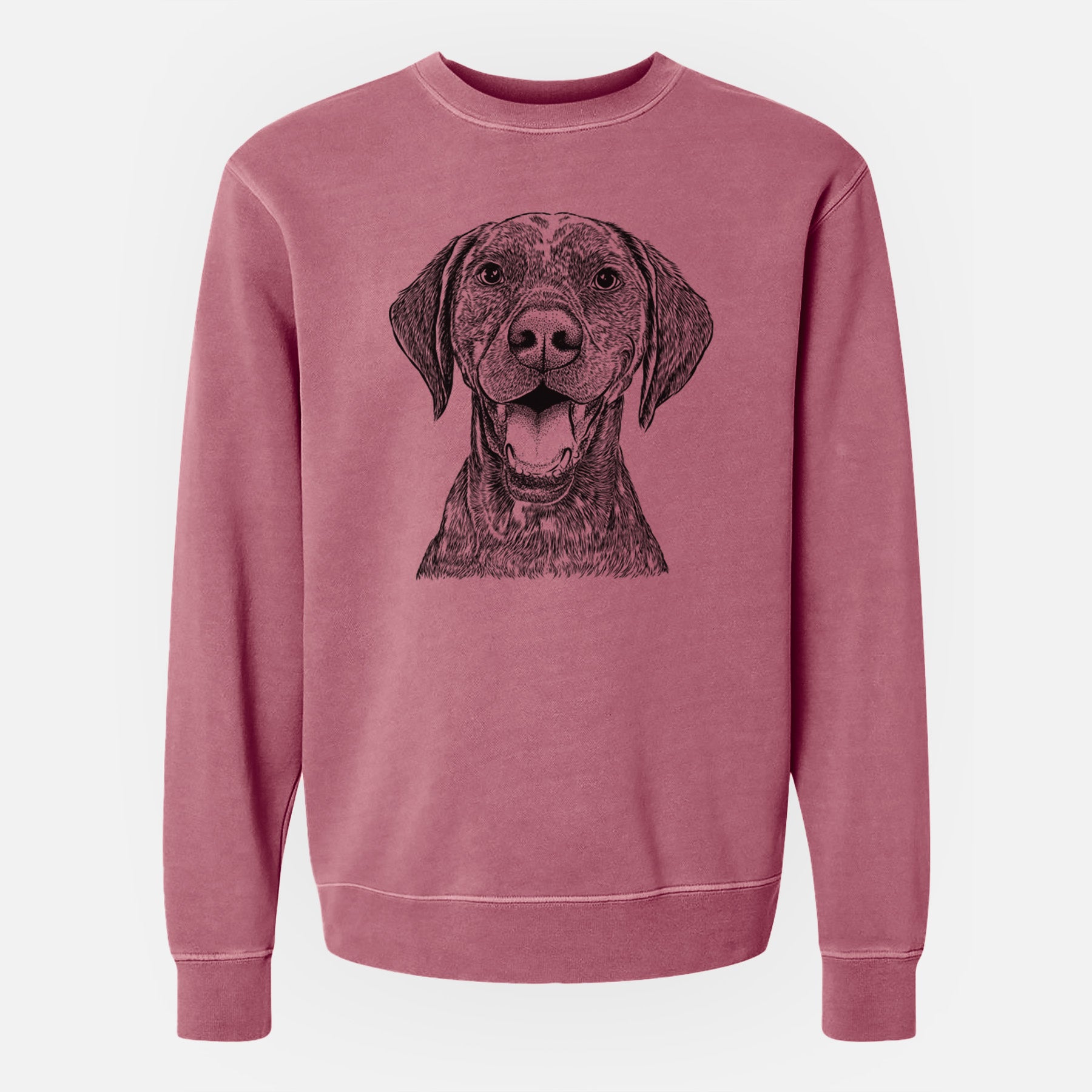 Bare Hudson the German Shorthaired Pointer - Unisex Pigment Dyed Crew Sweatshirt