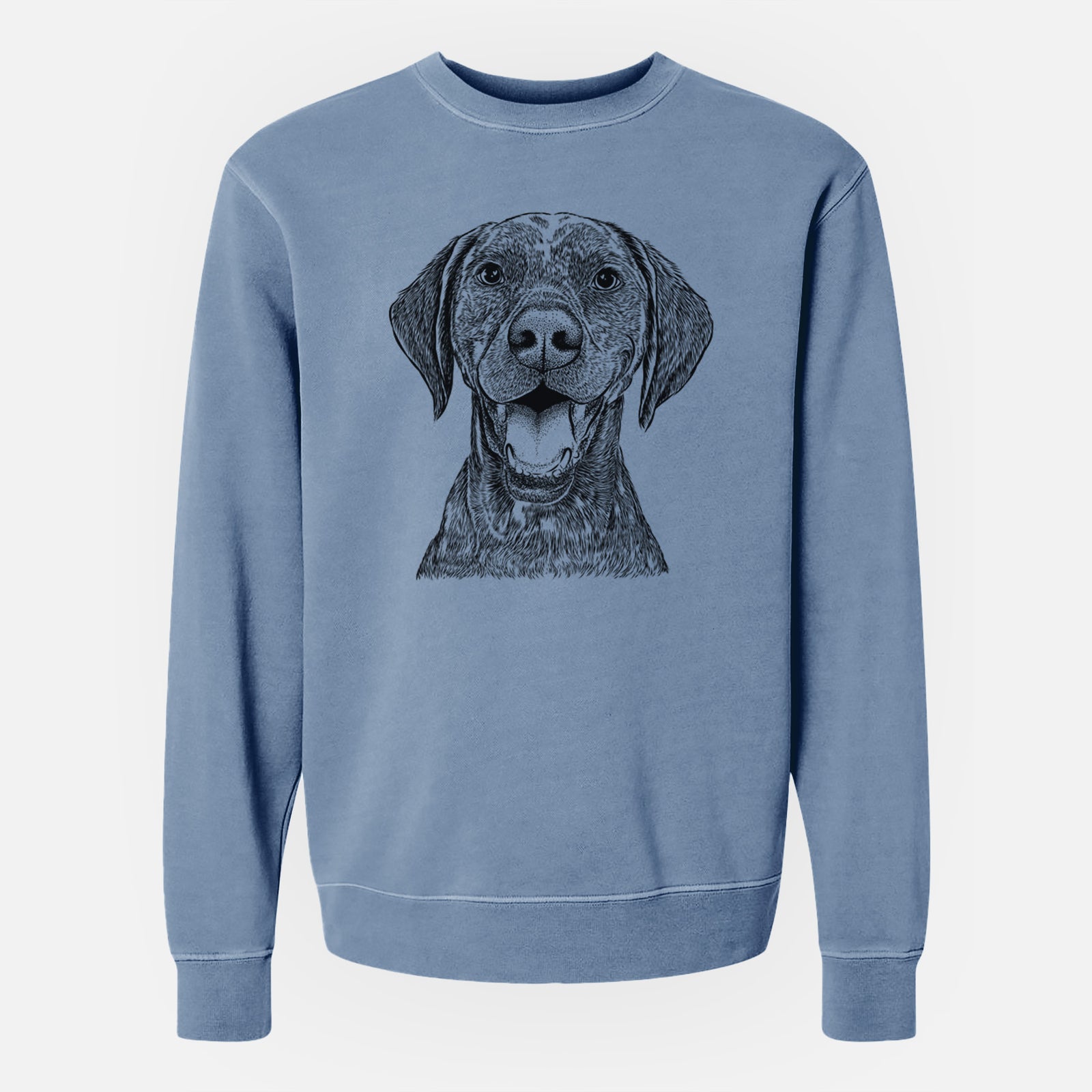 Bare Hudson the German Shorthaired Pointer - Unisex Pigment Dyed Crew Sweatshirt