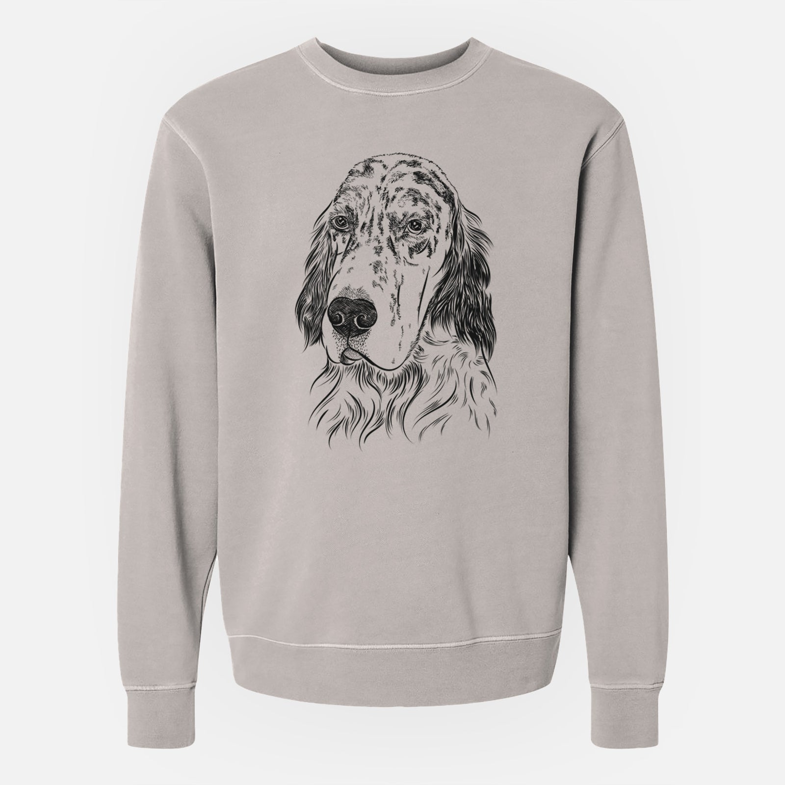 Bare Hutch the English Setter - Unisex Pigment Dyed Crew Sweatshirt