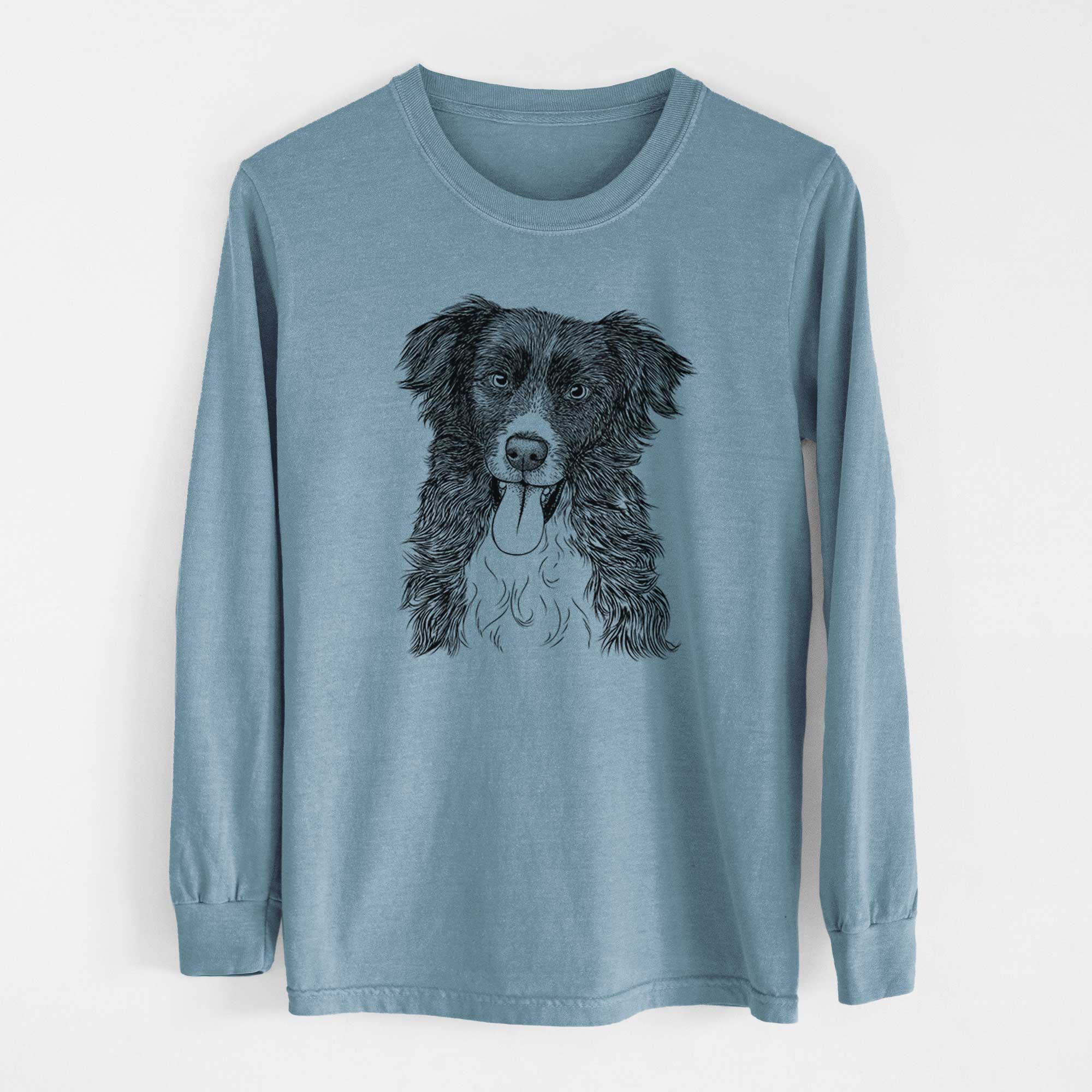 Bare Indi the Border Collie - Heavyweight 100% Cotton Long Sleeve