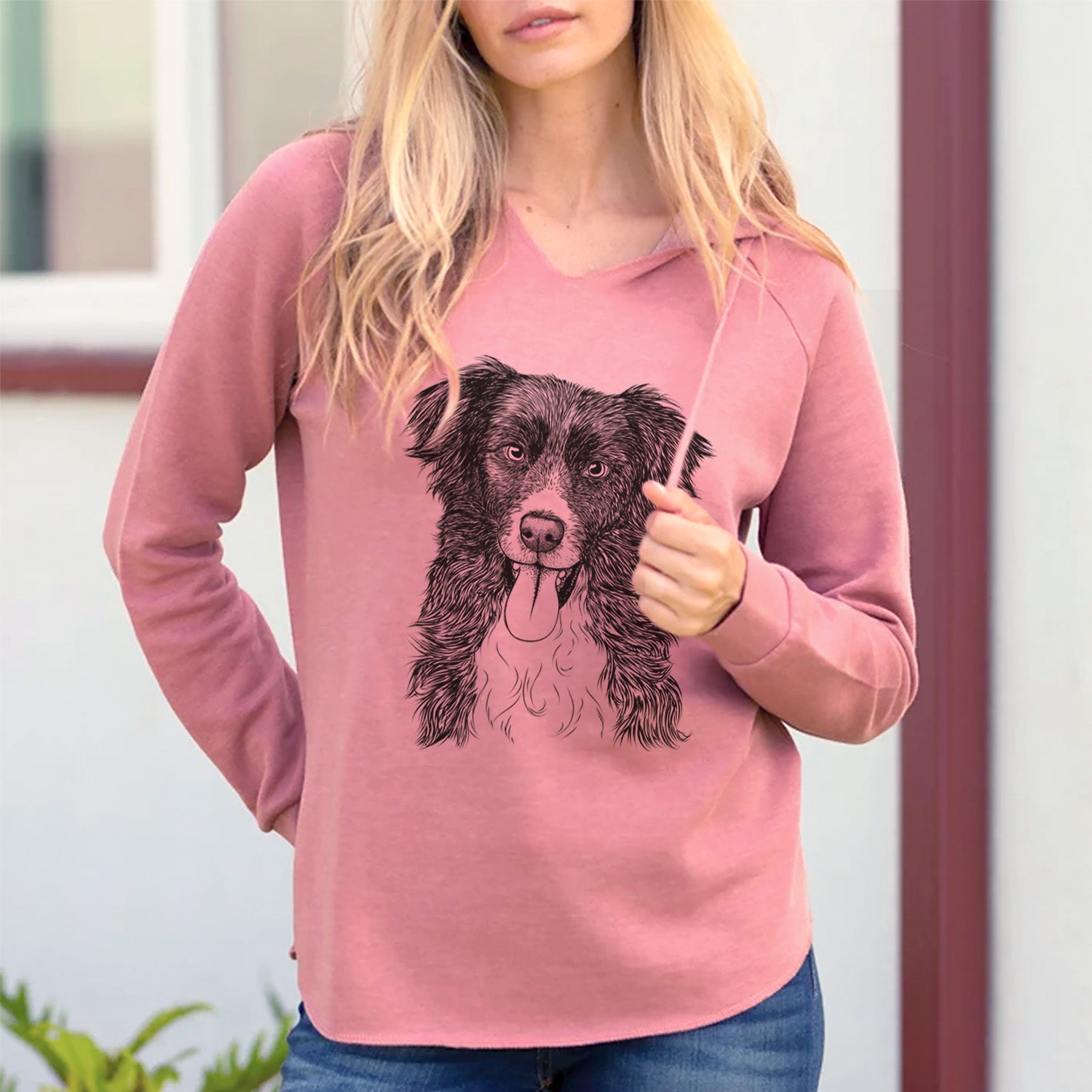 Bare Indi the Border Collie - Cali Wave Hooded Sweatshirt