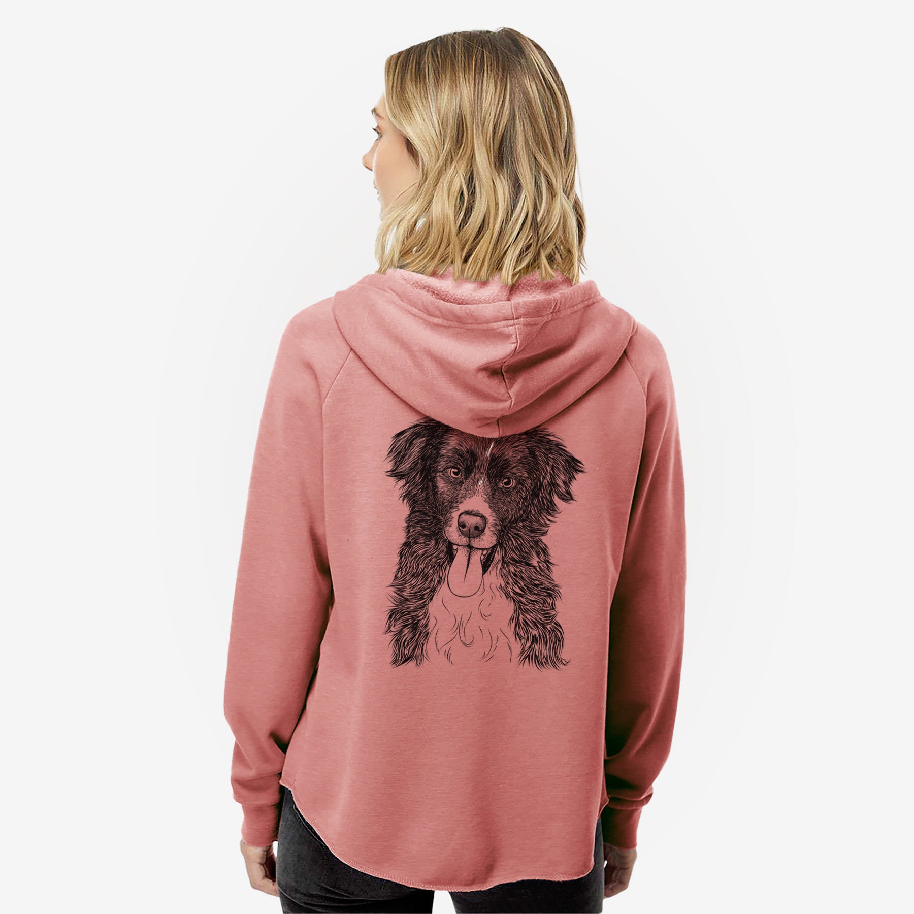 Indi the Border Collie - Women's Cali Wave Zip-Up Sweatshirt