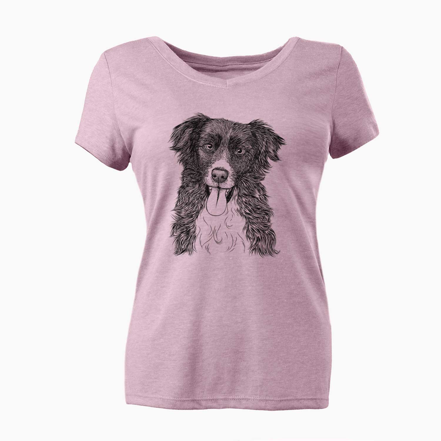 Bare Indi the Border Collie - Women's V-neck Shirt