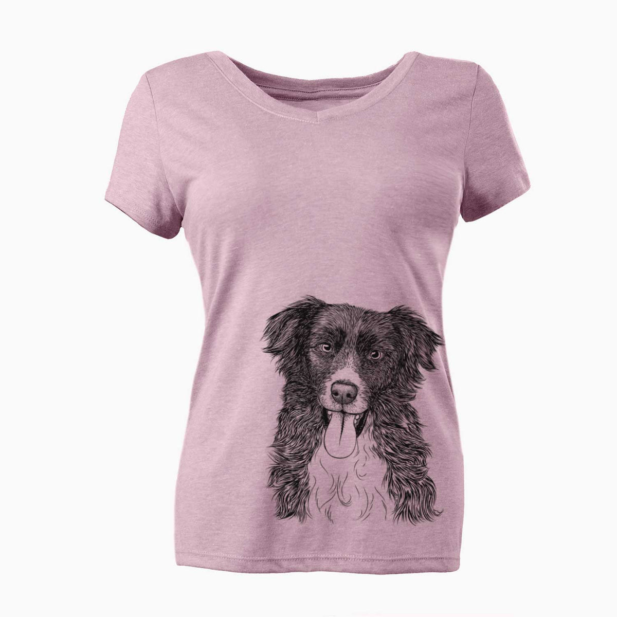 Bare Indi the Border Collie - Women's V-neck Shirt