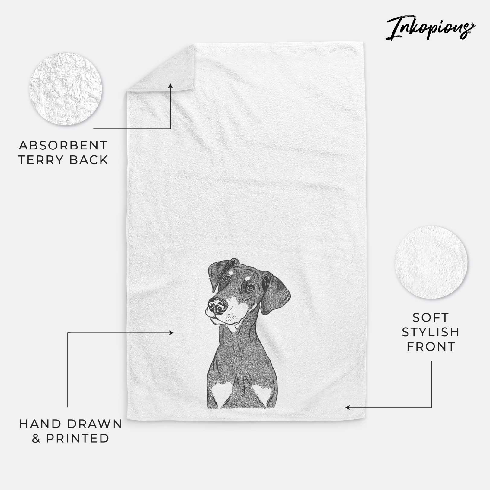 Iroh the Doberman Pinscher Decorative Hand Towel