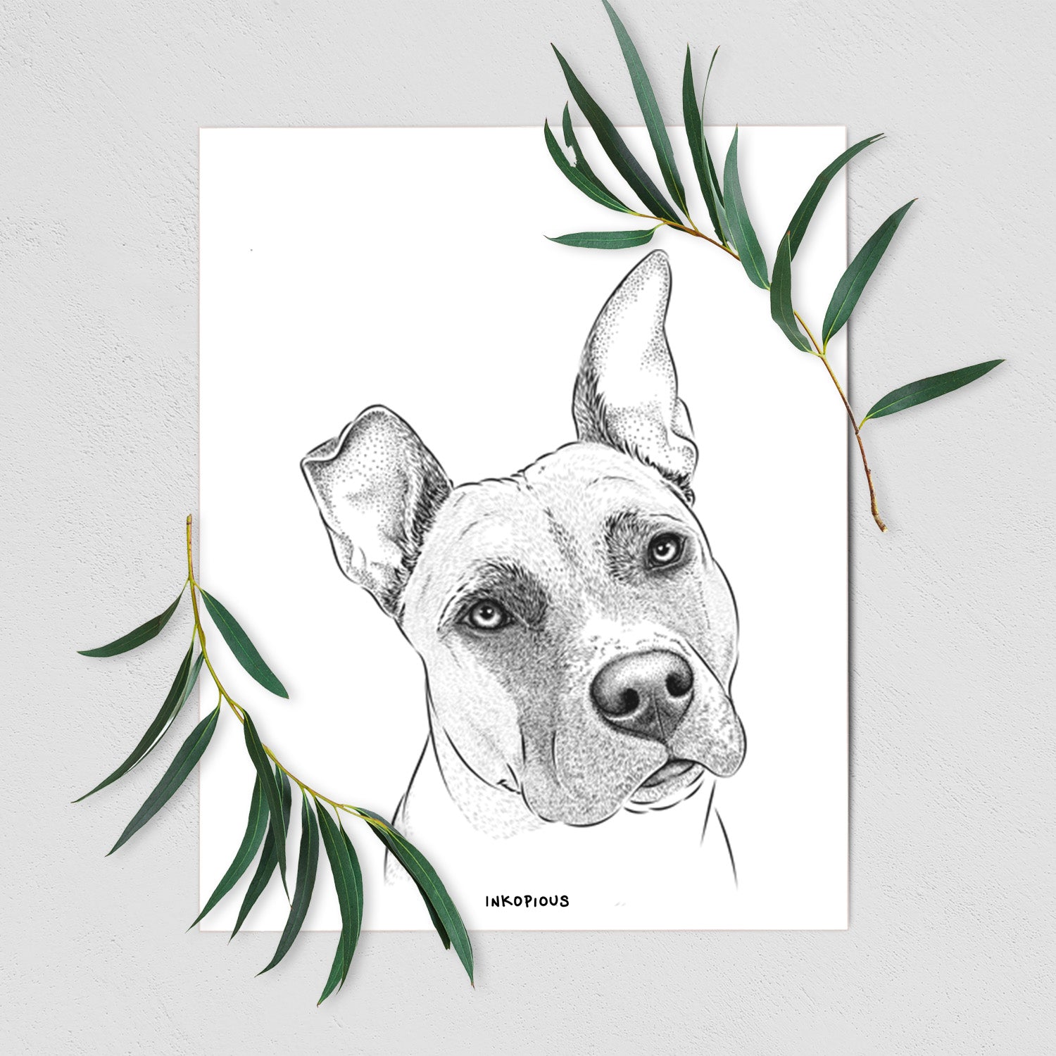 Ivy the Pitbull Mix Art Print