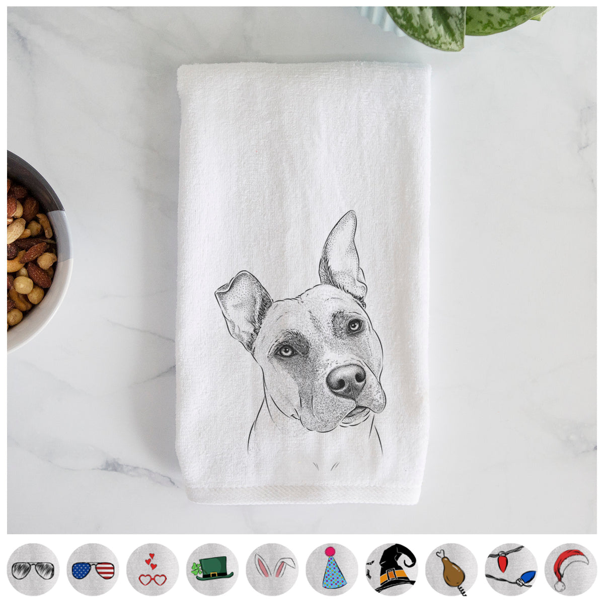 Ivy the Pitbull Mix Decorative Hand Towel