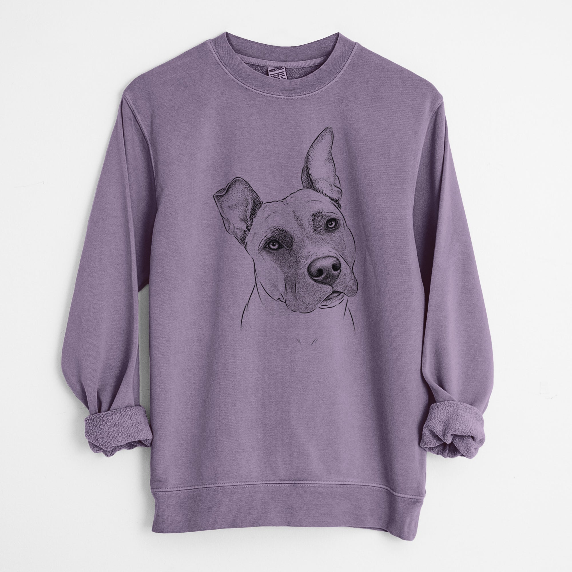 Bare Ivy the Pitbull Mix - Unisex Pigment Dyed Crew Sweatshirt