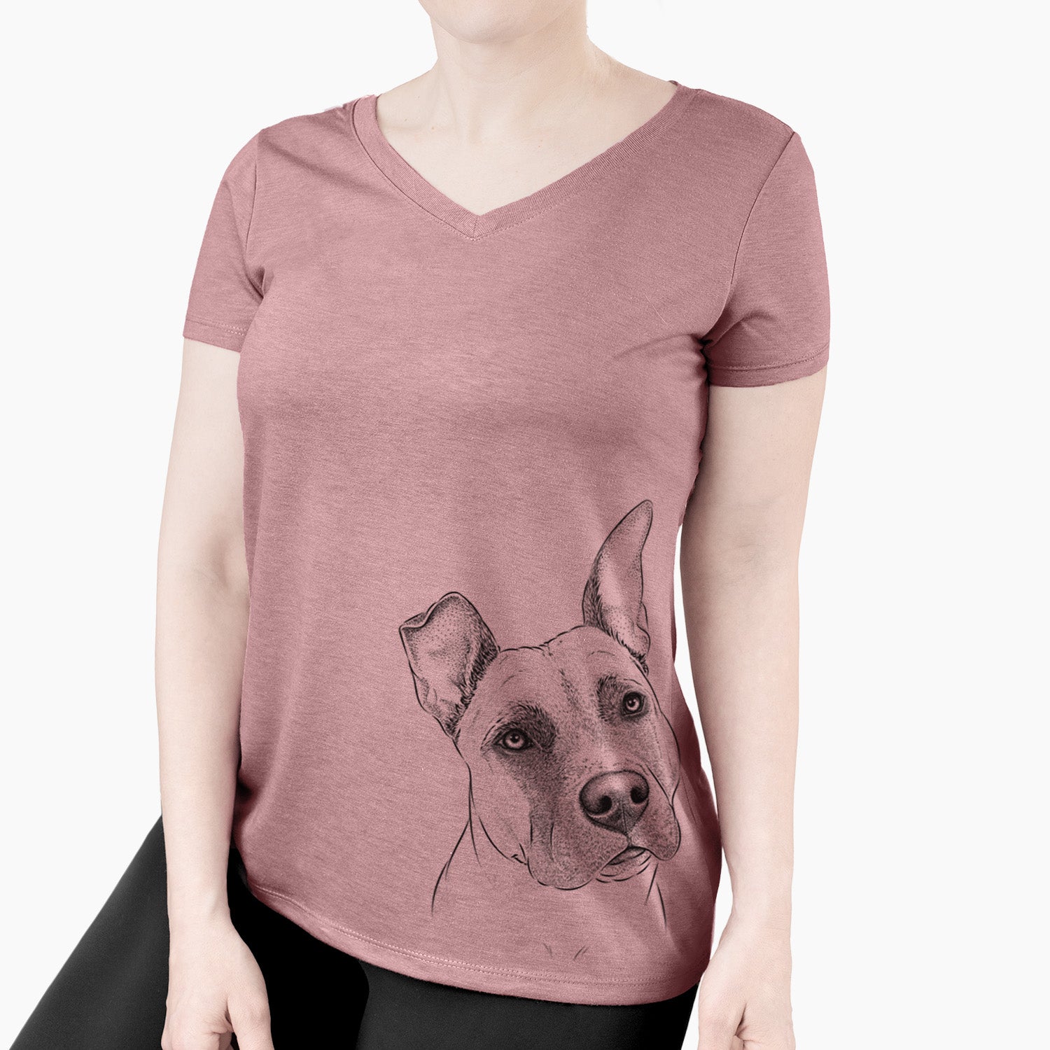 Bare Ivy the Pitbull Mix - Women's V-neck Shirt