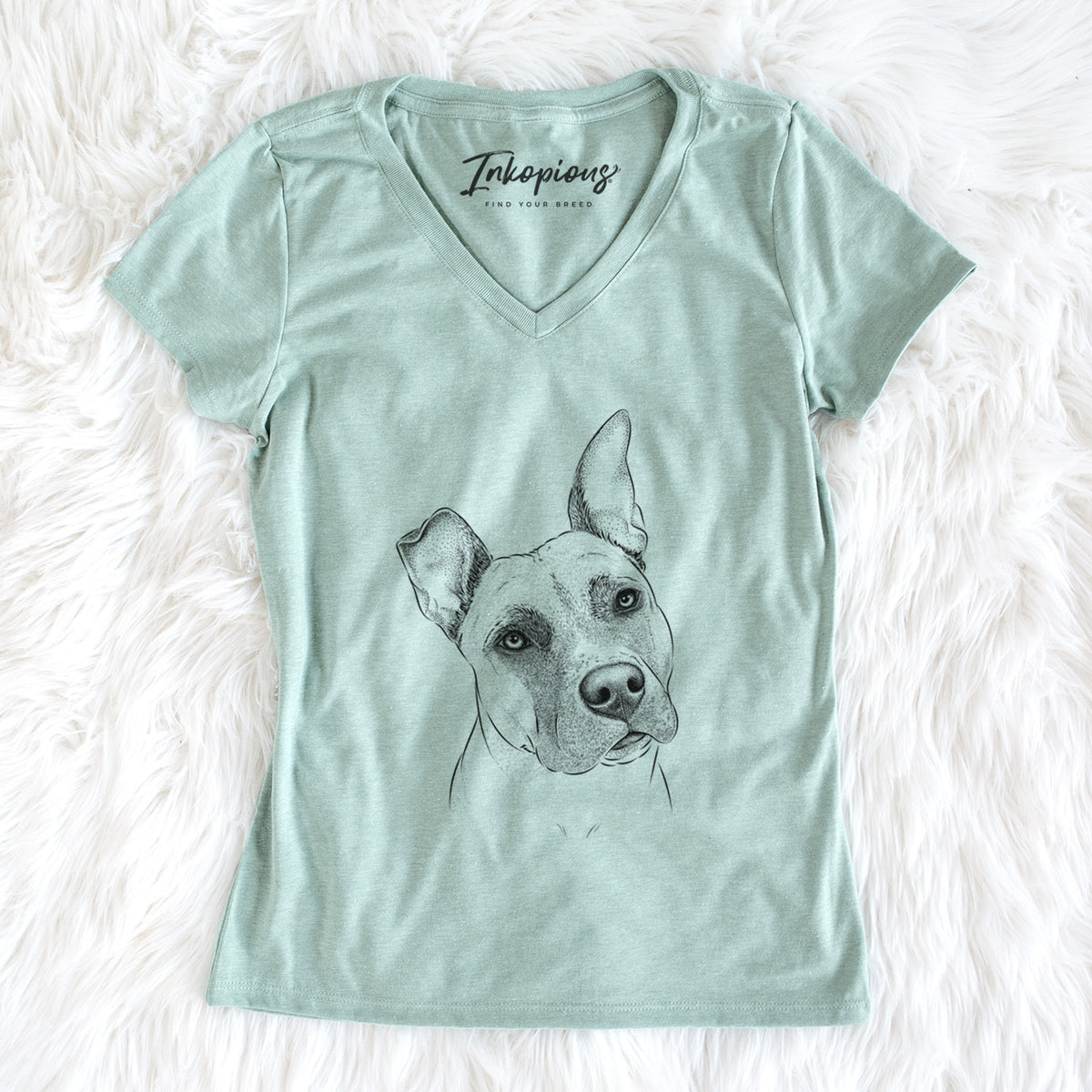 Bare Ivy the Pitbull Mix - Women&#39;s V-neck Shirt