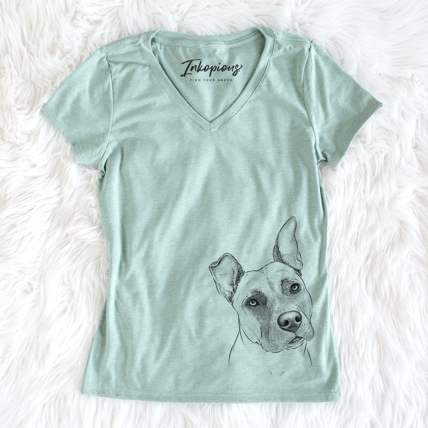 Bare Ivy the Pitbull Mix - Women's V-neck Shirt