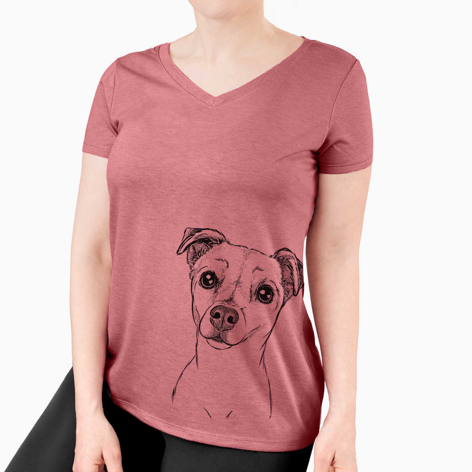 Bare Izzy the Chiweenie - Women's V-neck Shirt