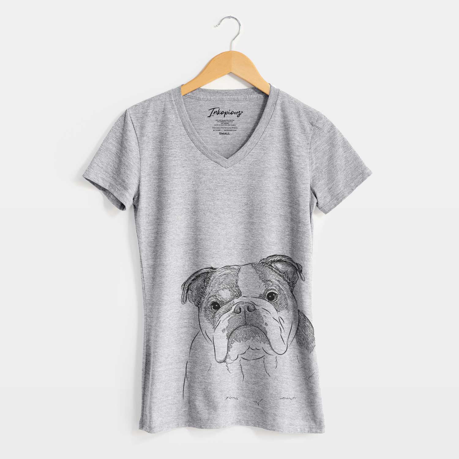 Bare Jack the English Bulldog - Women's V-neck Shirt