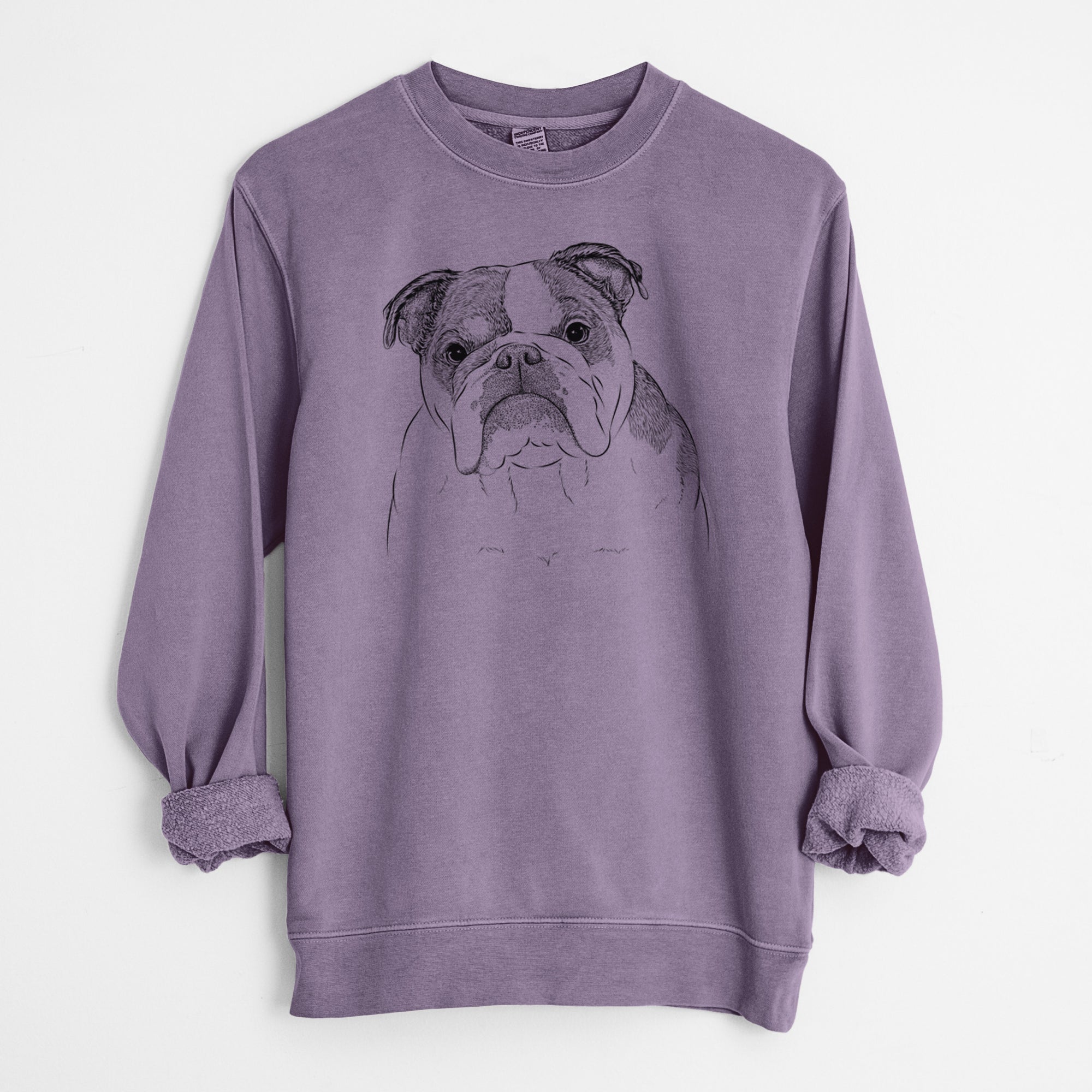 Bare Jack the English Bulldog - Unisex Pigment Dyed Crew Sweatshirt