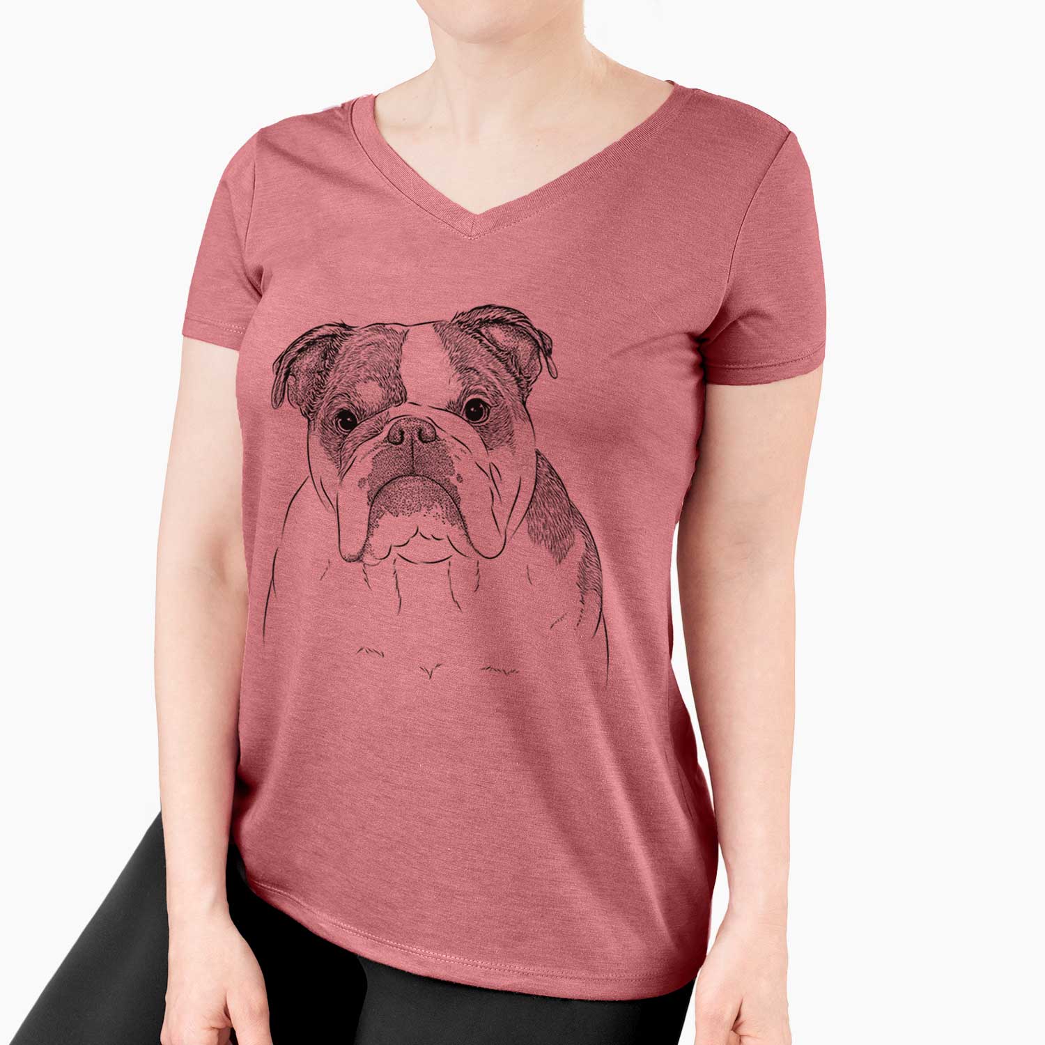 Bare Jack the English Bulldog - Women's V-neck Shirt