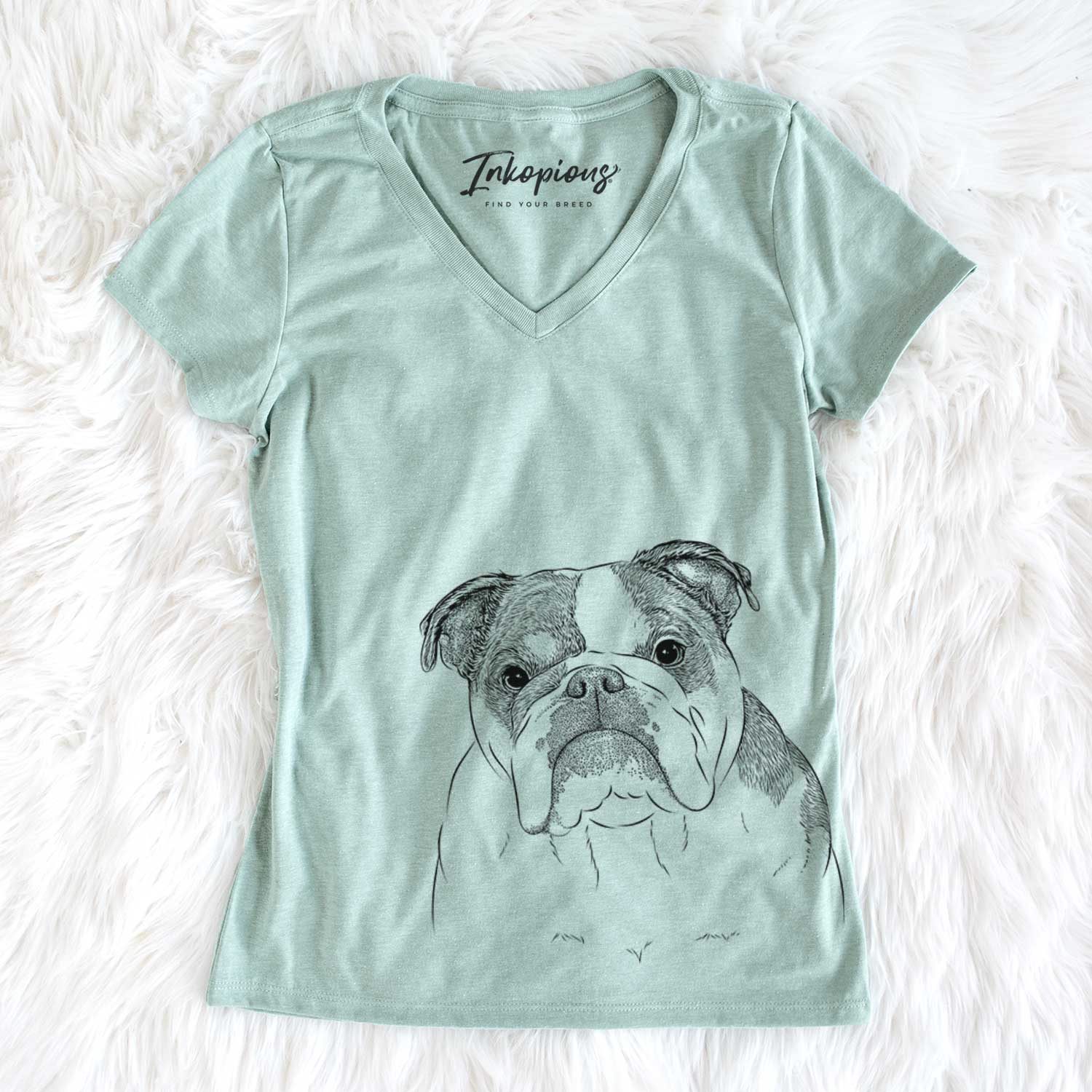 Bare Jack the English Bulldog - Women's V-neck Shirt