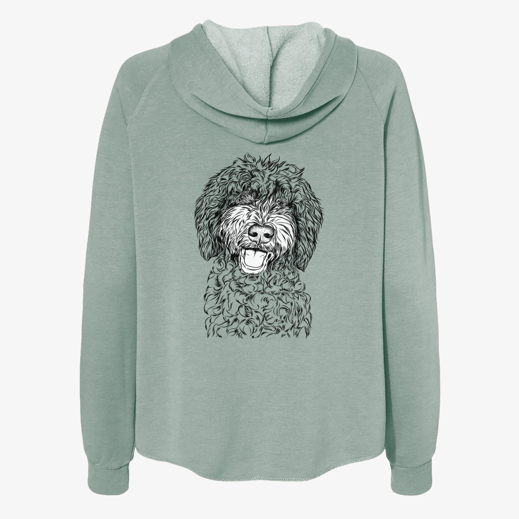 Jack the Chocolate Labradoodle - Women's Cali Wave Zip-Up Sweatshirt