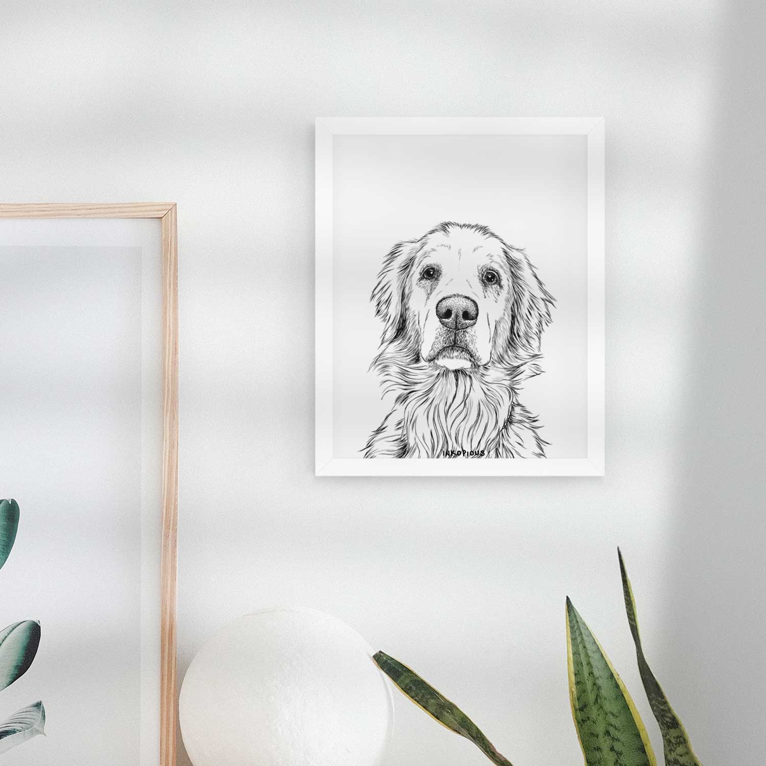 Jakearoni the Golden Retriever Art Print