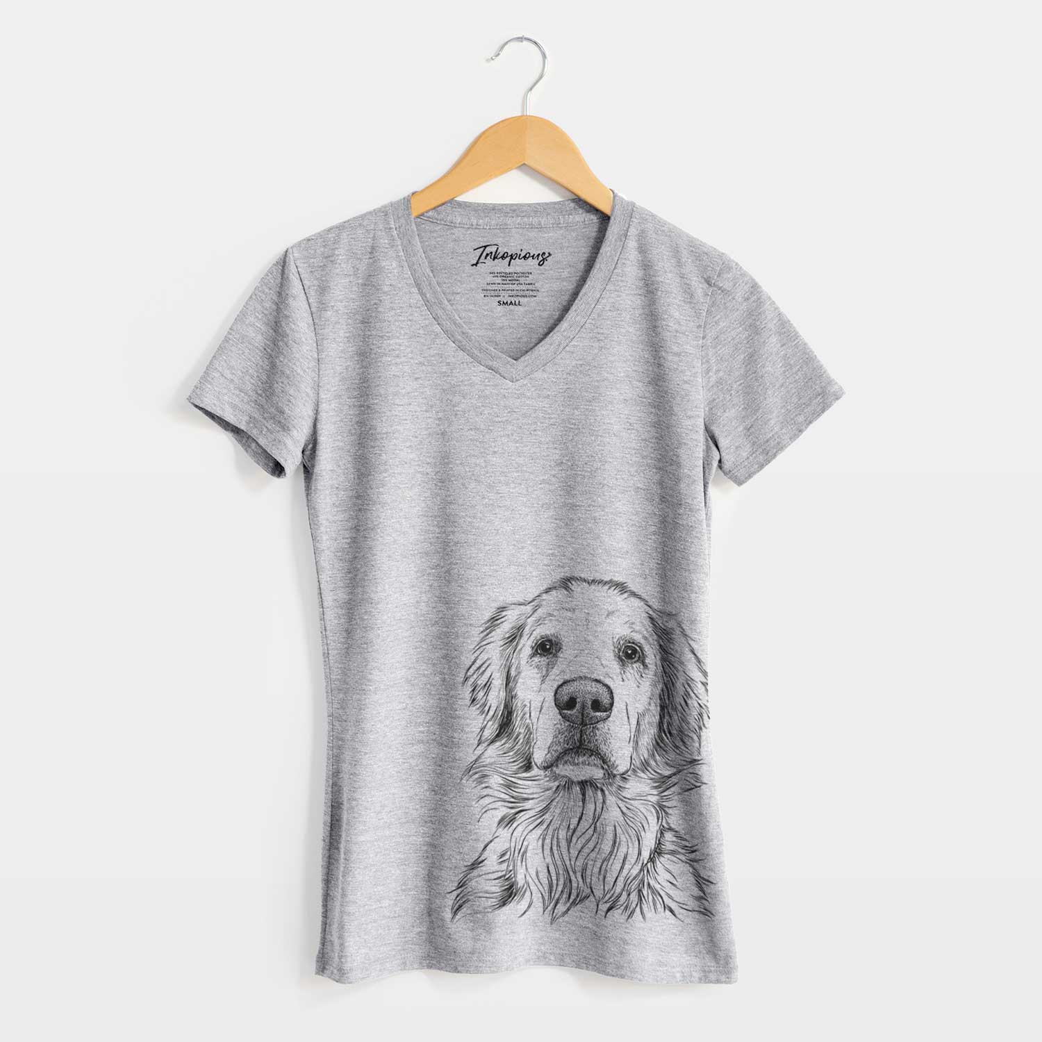 Bare Jake aroni the Golden Retriever - Women's V-neck Shirt