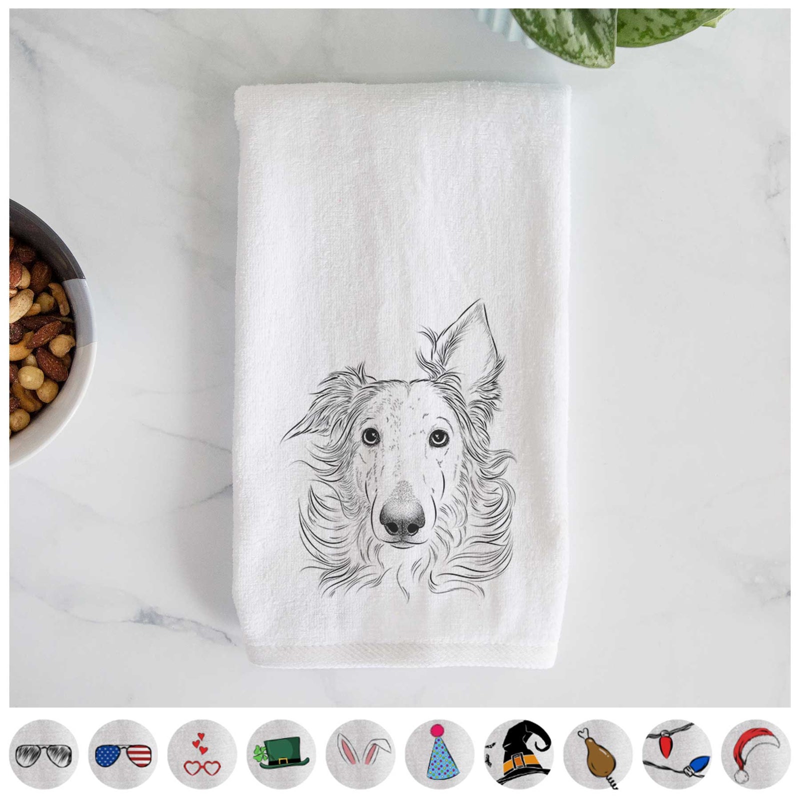 Jasha the Borzoi Decorative Hand Towel