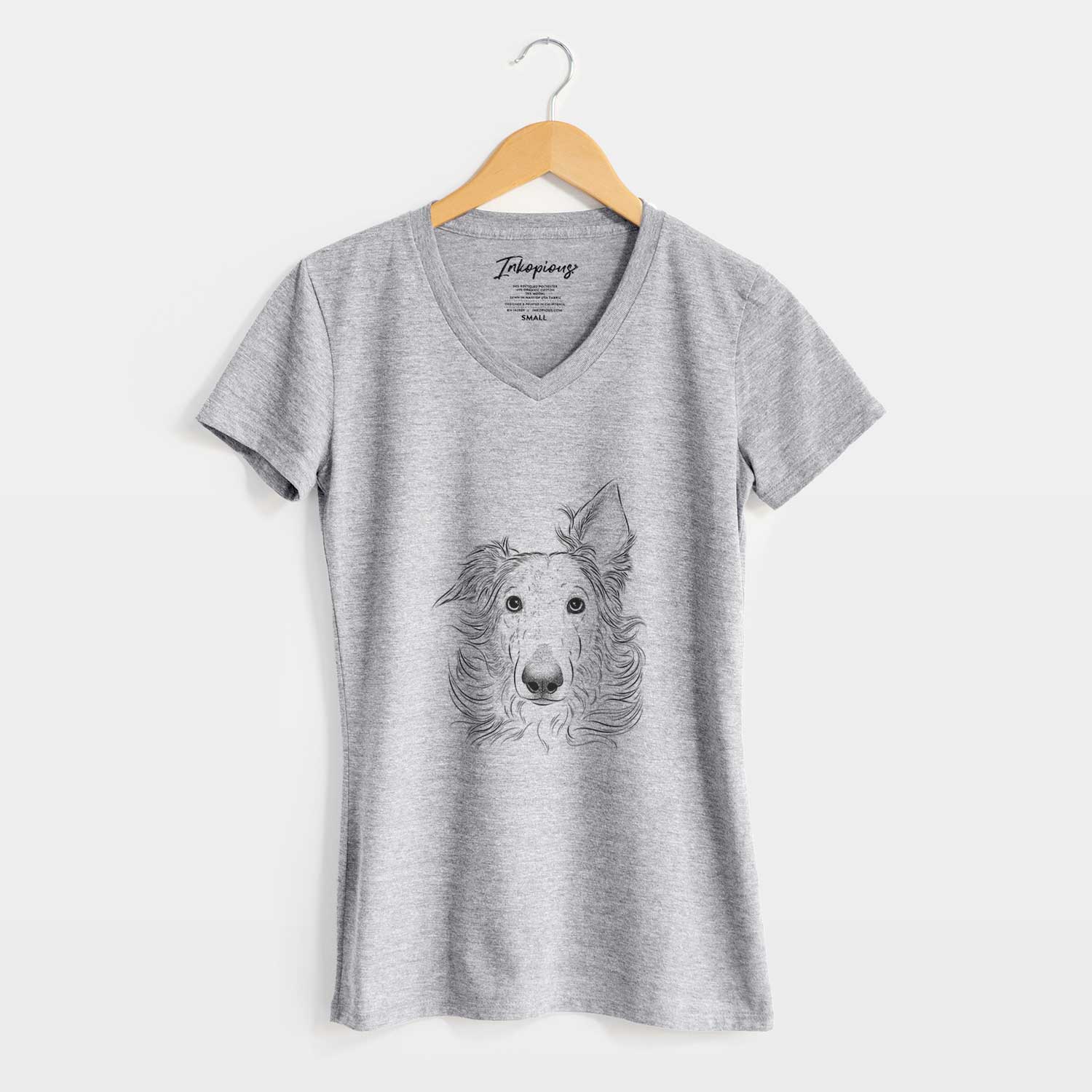 Bare Jasha the Borzoi - Women's V-neck Shirt