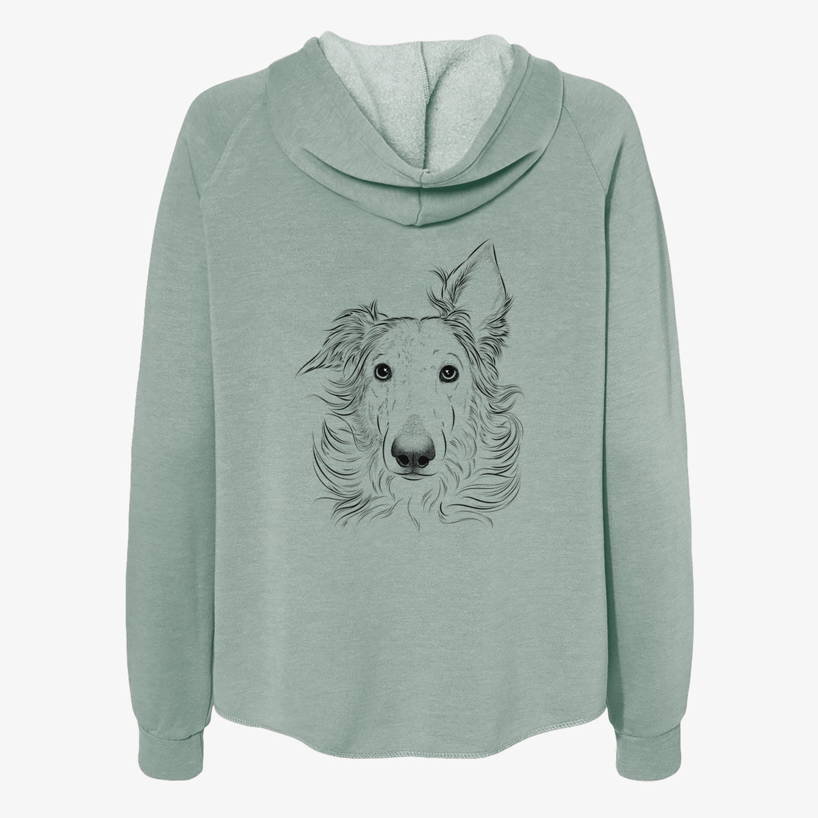 Jasha the Borzoi - Women's Cali Wave Zip-Up Sweatshirt