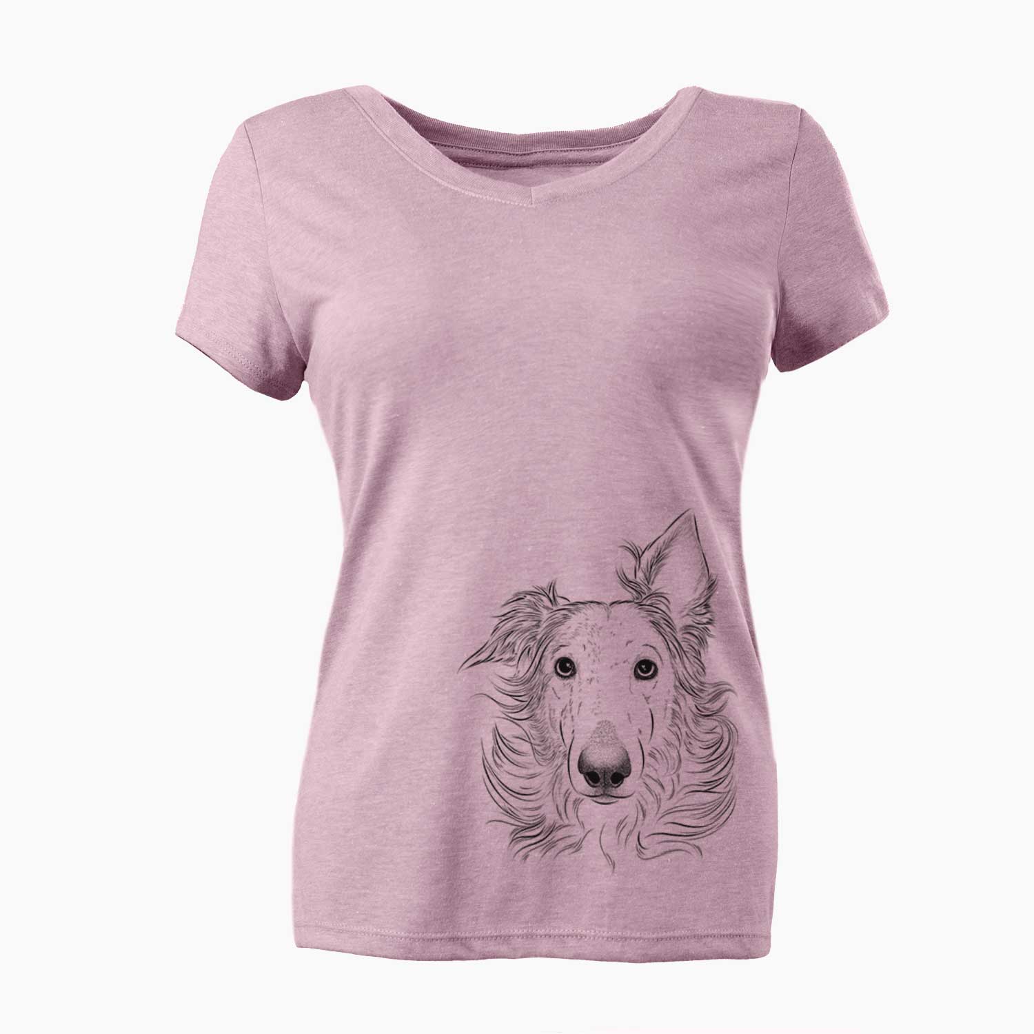 Bare Jasha the Borzoi - Women's V-neck Shirt