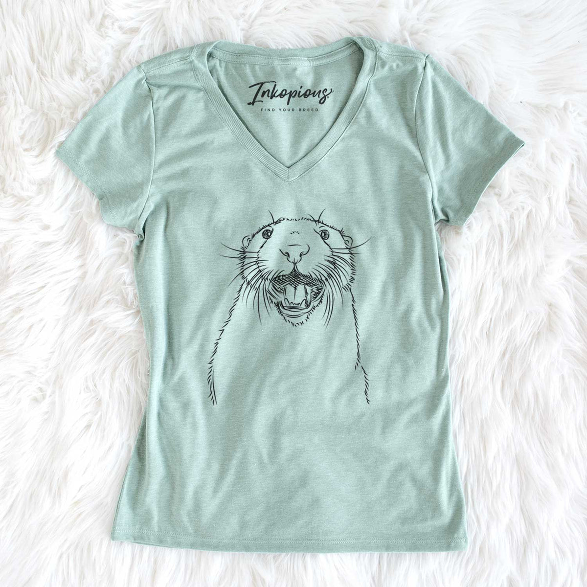 Bare Jasper the River Otter - Women&#39;s V-neck Shirt
