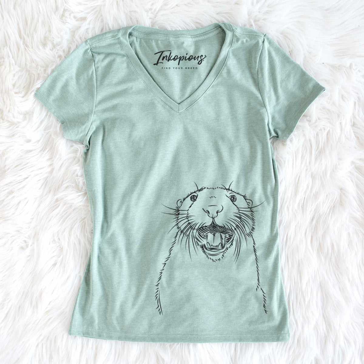 Bare Jasper the River Otter - Women's V-neck Shirt