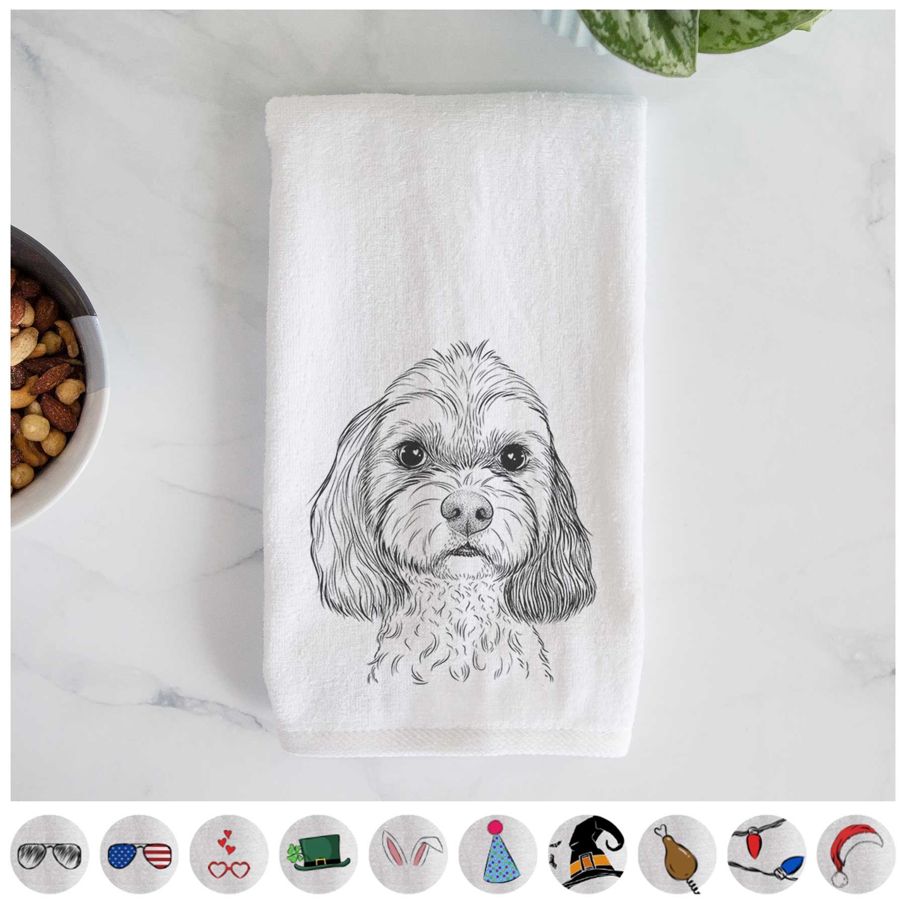 Jasper Diggins the Cavapoo Decorative Hand Towel