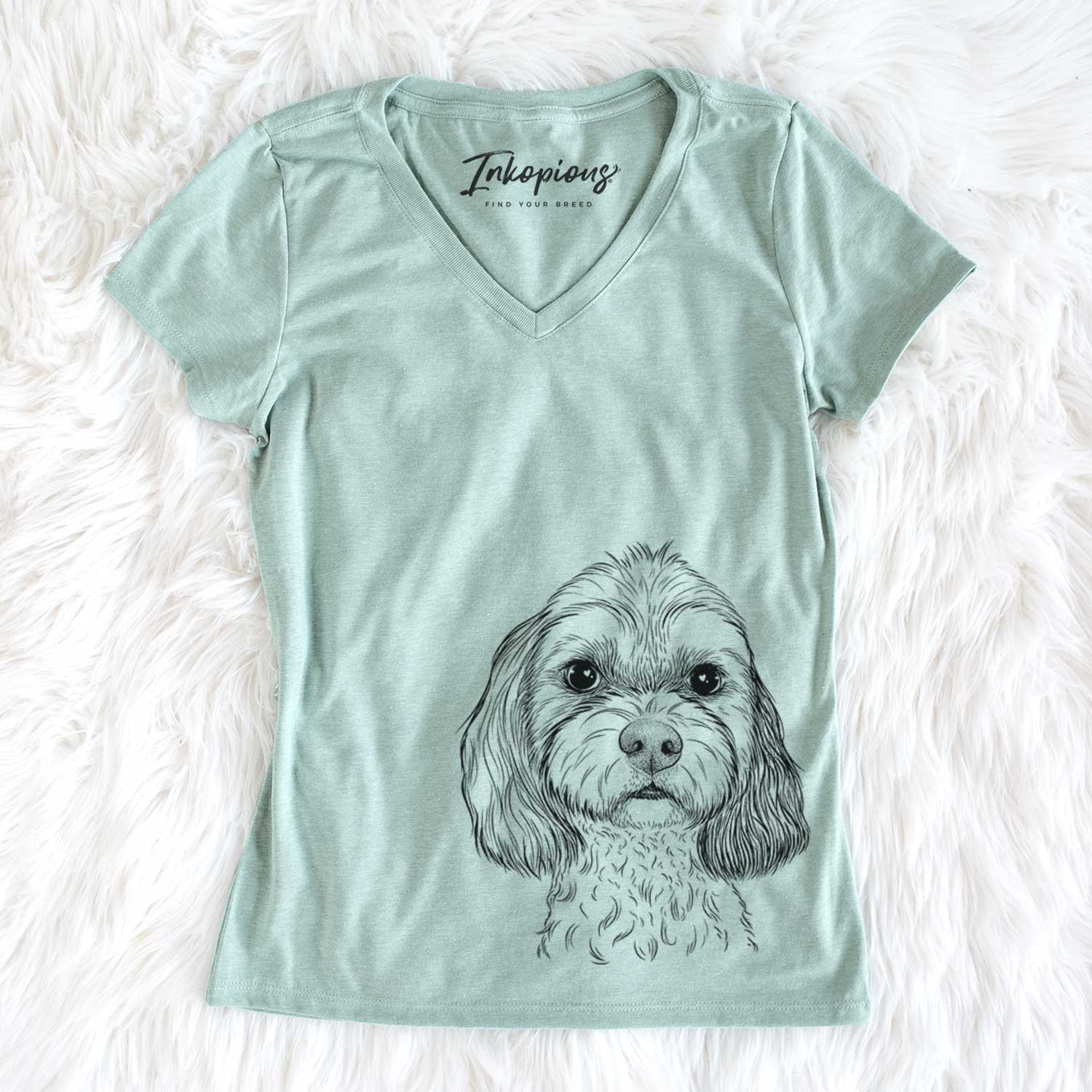 Bare Jasper Diggins the Cavapoo - Women's V-neck Shirt