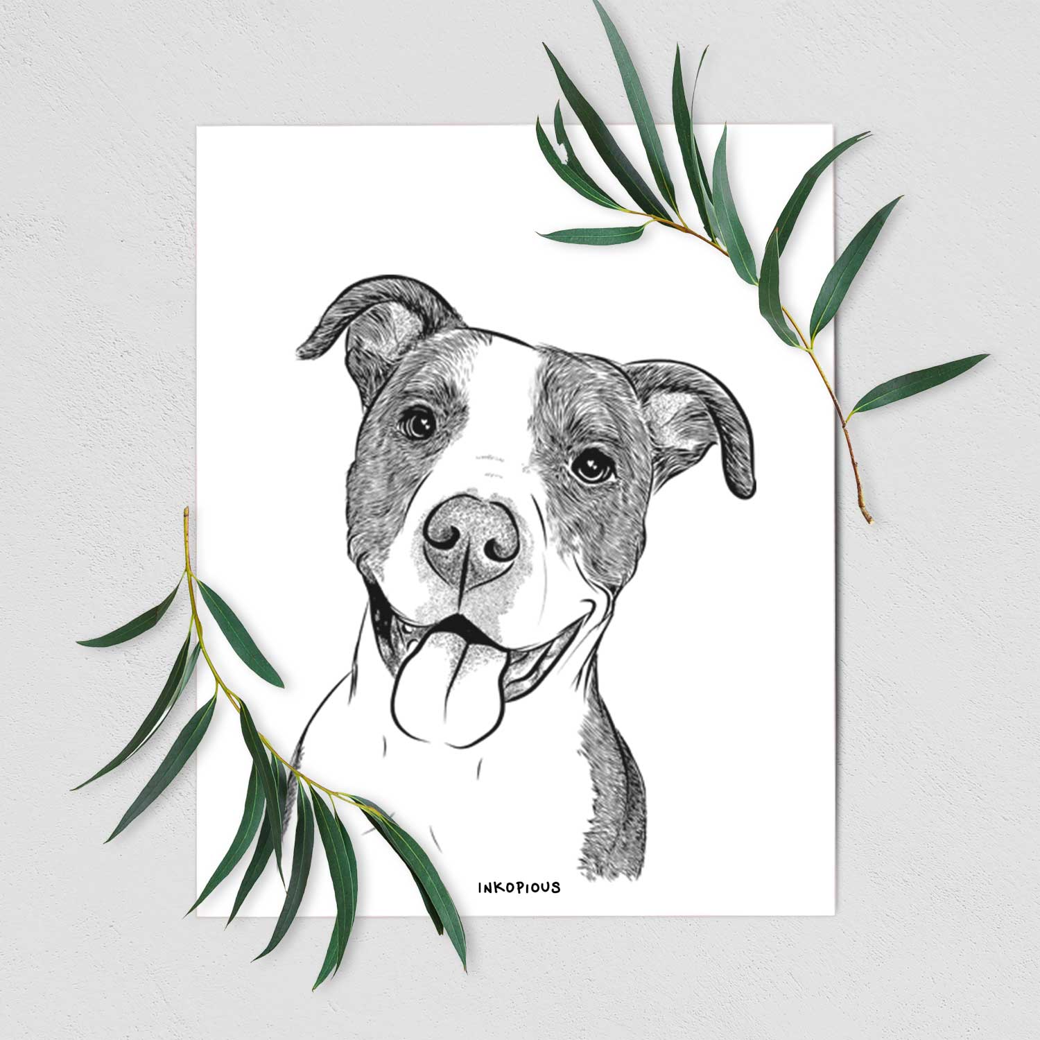 Jax the American Pitbull Terrier Mix Art Print