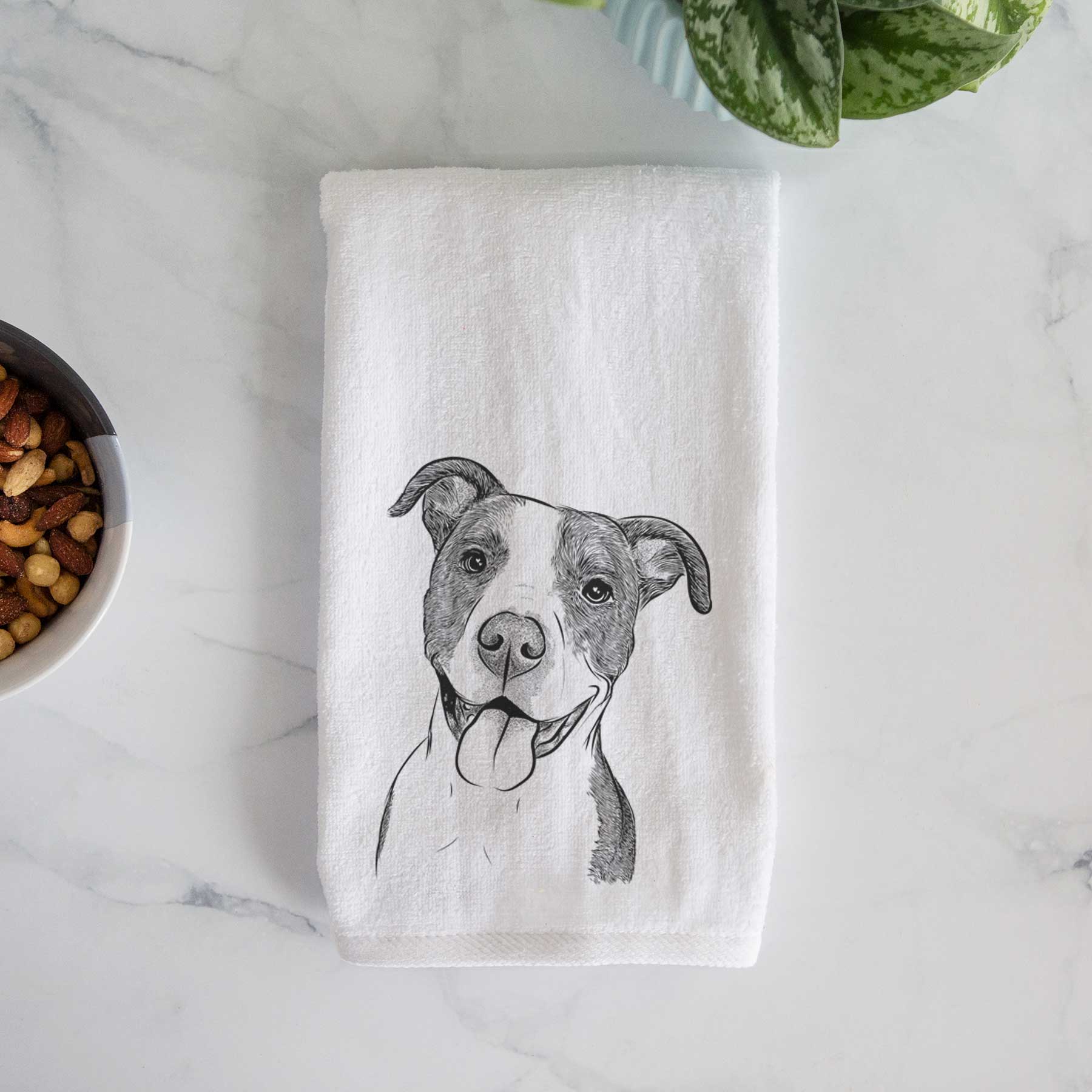 Jax the American Pitbull Terrier Mix Decorative Hand Towel