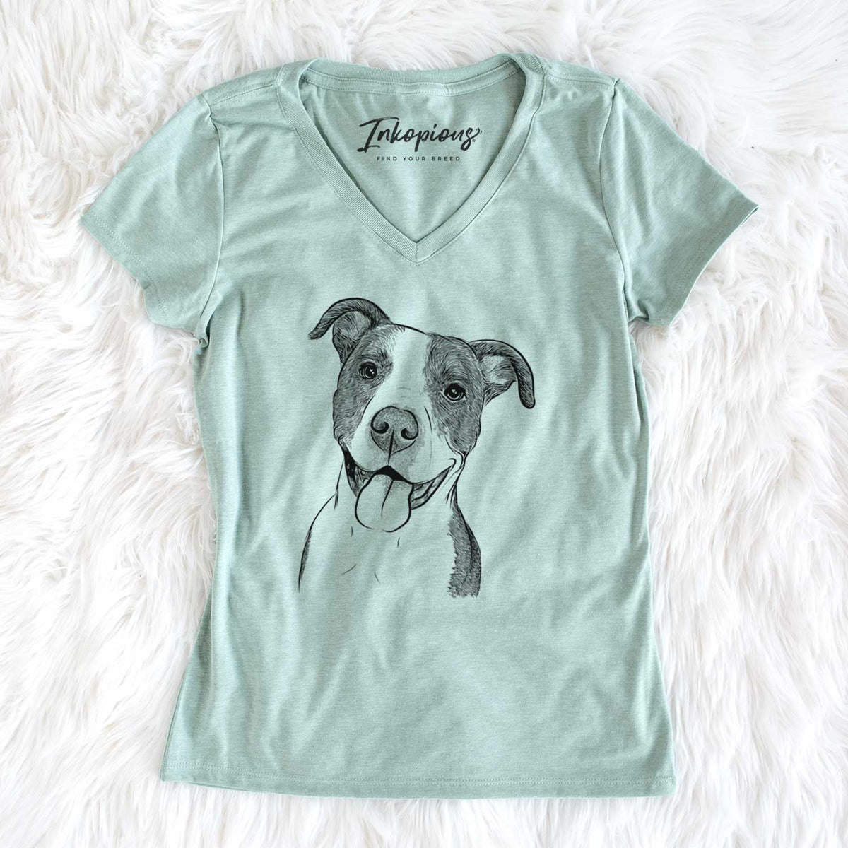 Bare Jax the American Pitbull Terrier Mix - Women&#39;s V-neck Shirt