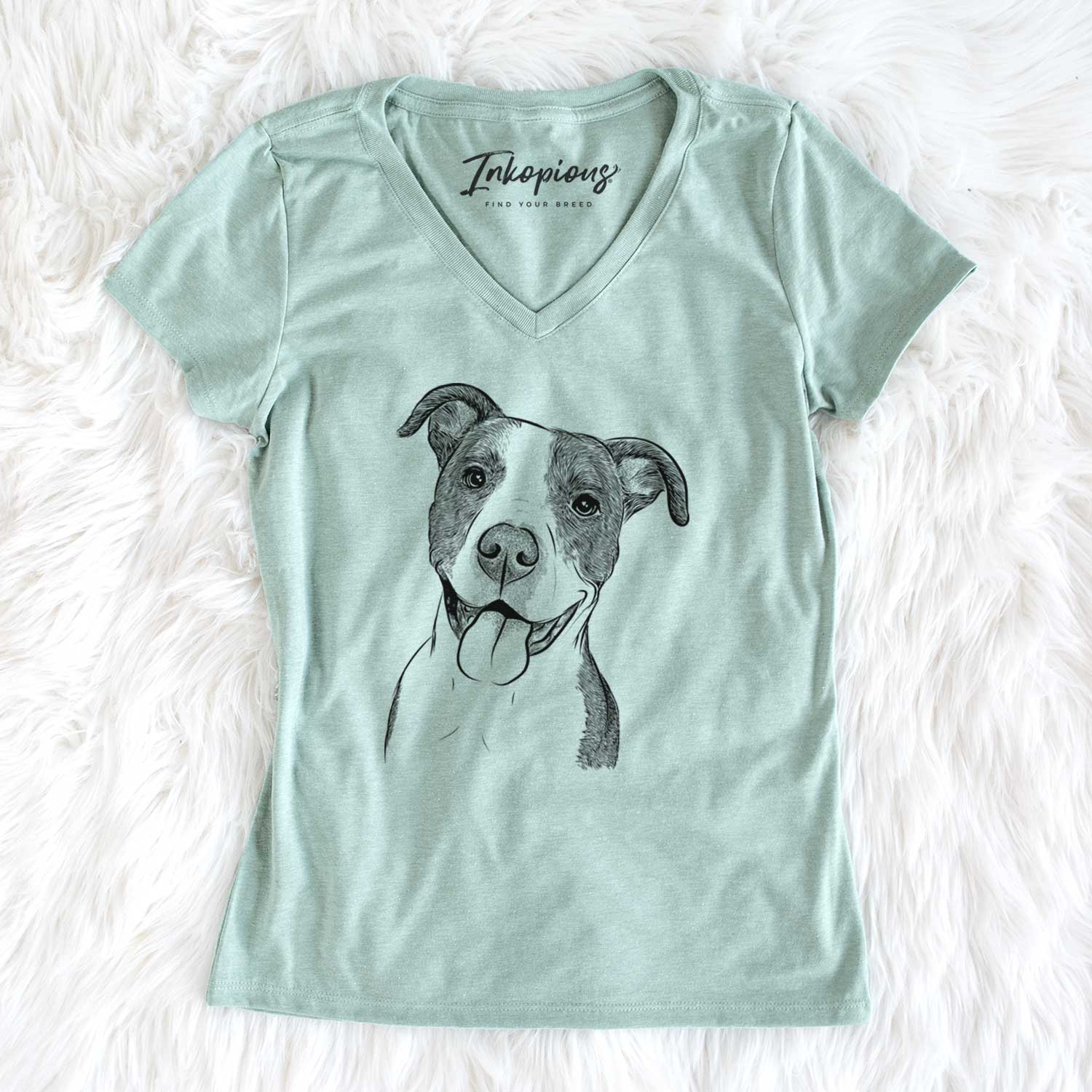 Bare Jax the American Pitbull Terrier Mix - Women's V-neck Shirt