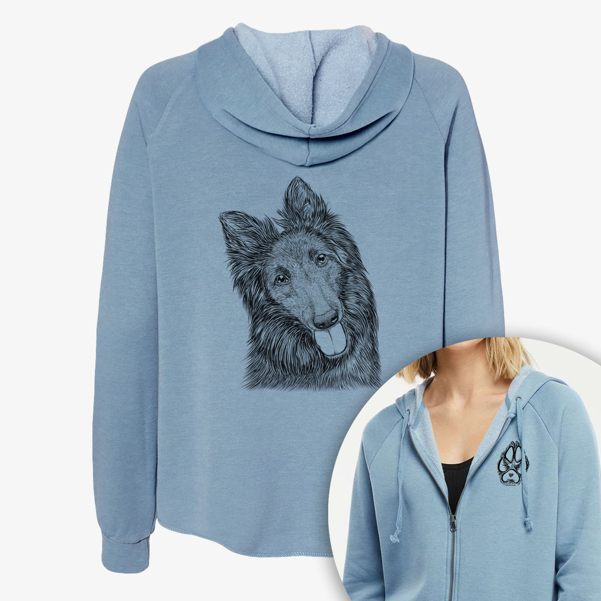 Jaxx the Belgian Tervuren - Women&#39;s Cali Wave Zip-Up Sweatshirt