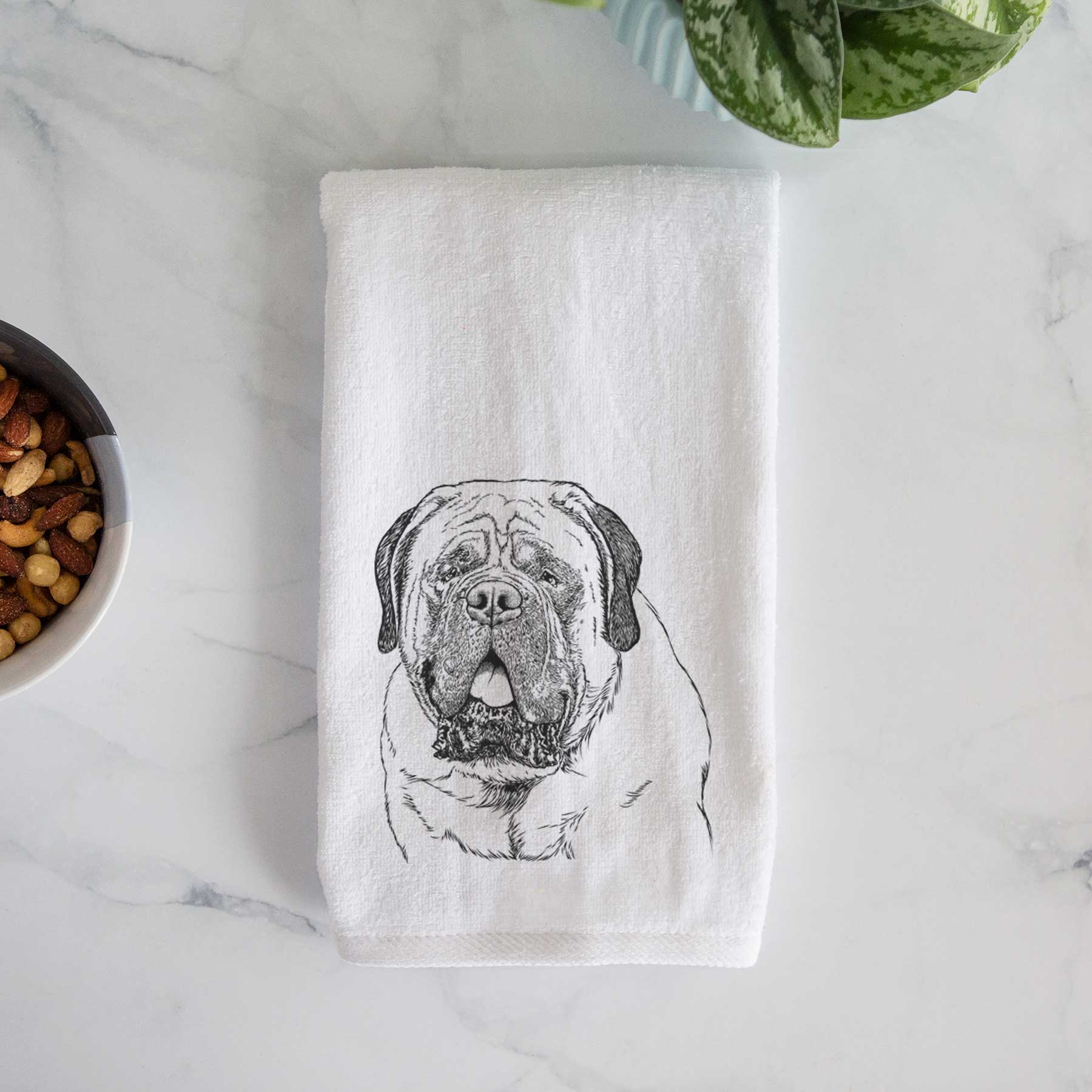 Jed the English Mastiff Decorative Hand Towel